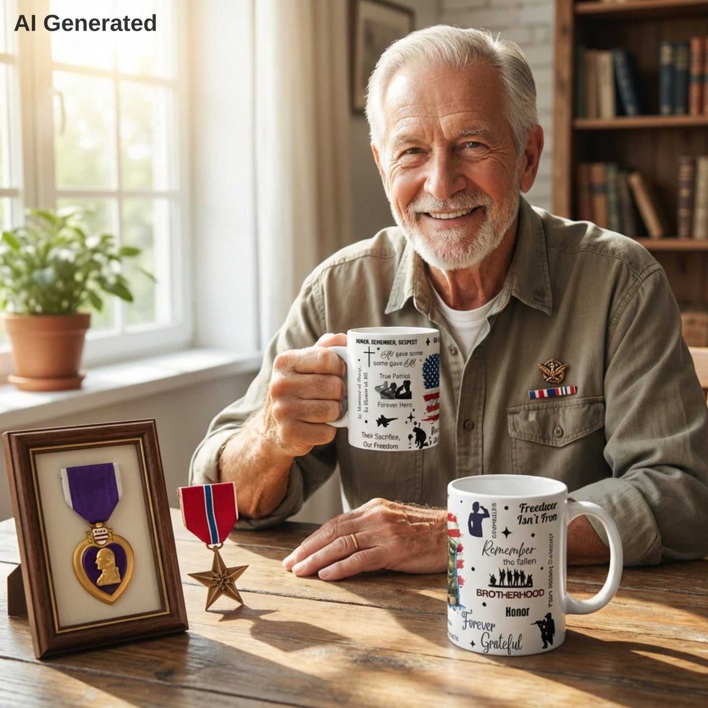Honor Remember Respect Veteran 11oz Mug, Patriotic Memorial Tribute Cup