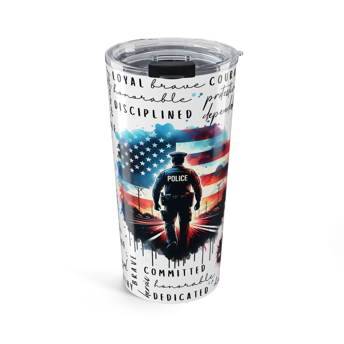 Personalized Police Officer Tumbler – Custom Name Law Enforcement Appreciation Gift