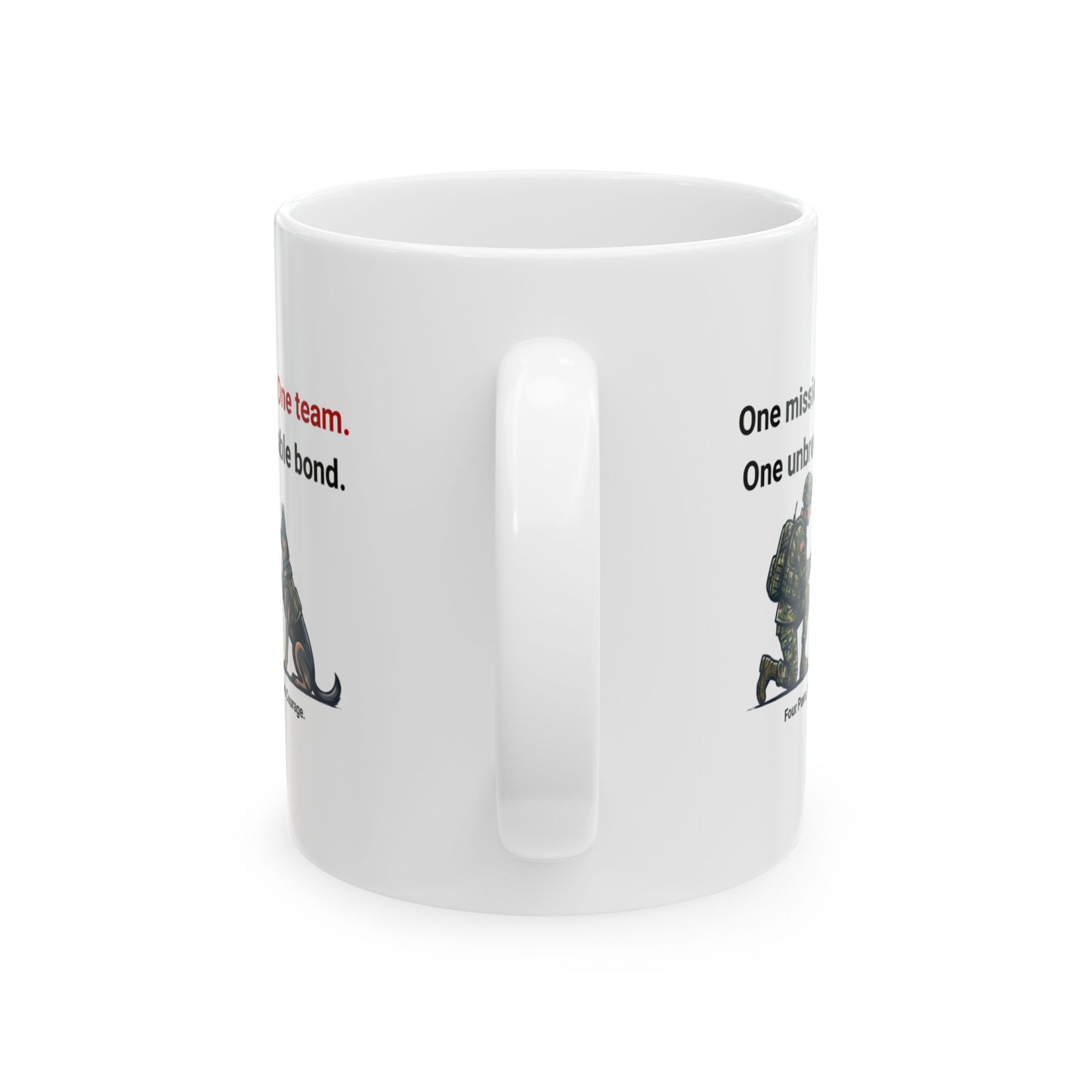Personalized One Team K-9 Military Tribute Coffee Mug, Honor the Unbreakable Bond
