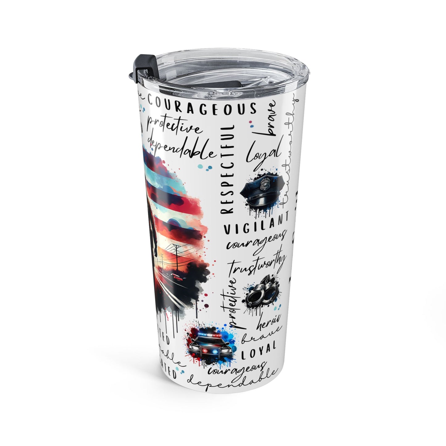 Personalized Police Officer Tumbler – Custom Name Law Enforcement Appreciation Gift