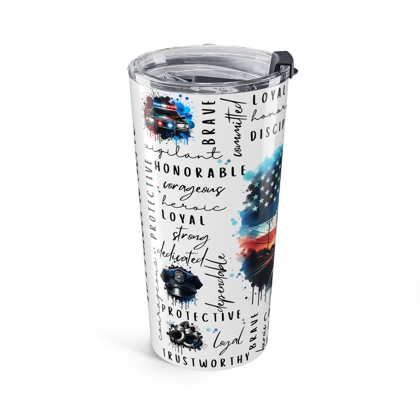 Personalized Police Officer Tumbler – Custom Name Law Enforcement Appreciation Gift