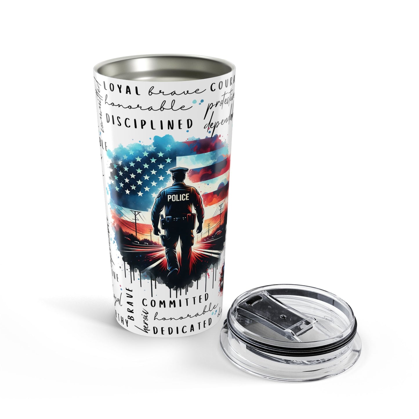 Personalized Police Officer Tumbler – Custom Name Law Enforcement Appreciation Gift