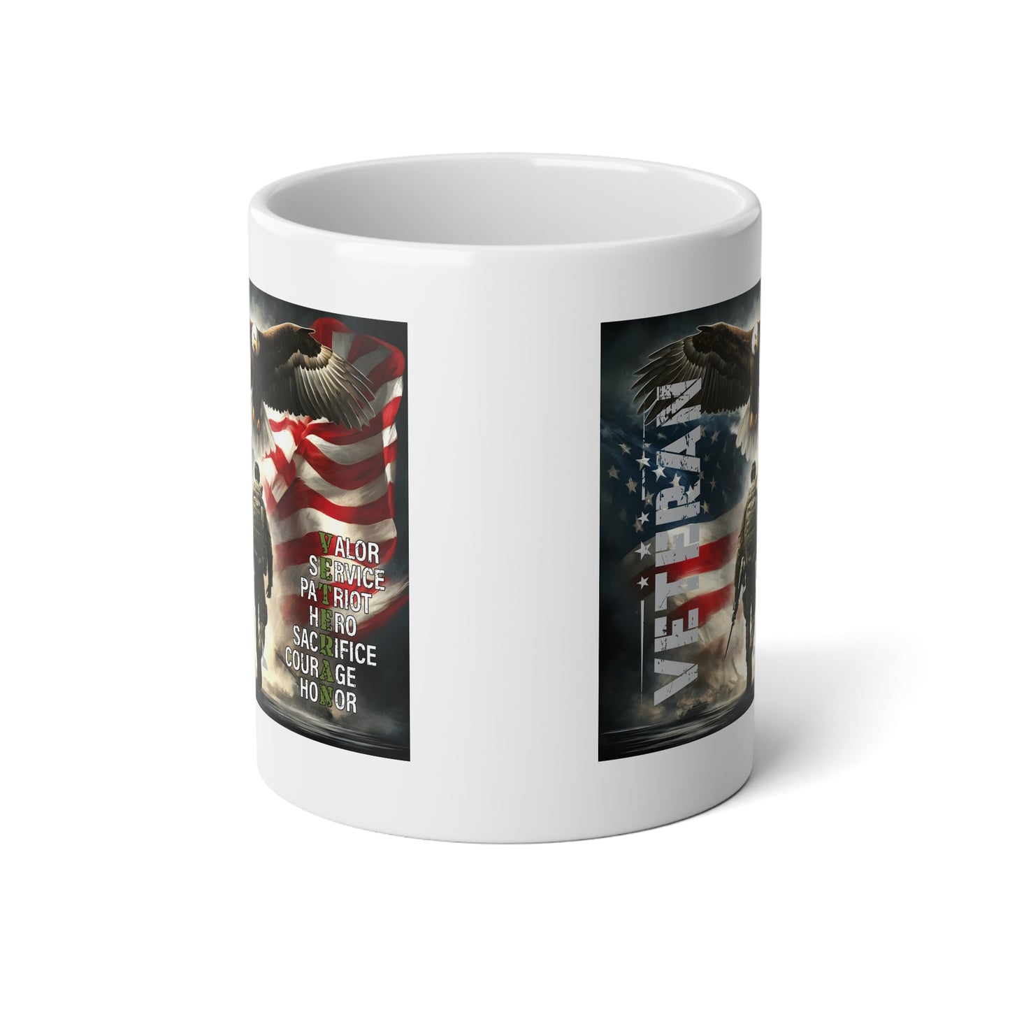 Veteran Patriot Eagle 20oz Mug, Valor Service Honor Military Mug