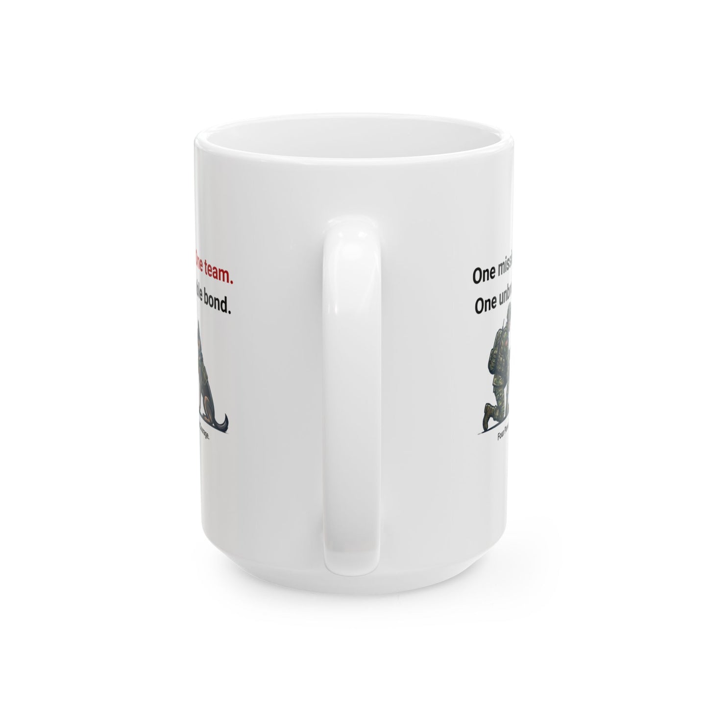 Personalized One Team K-9 Military Tribute Coffee Mug, Honor the Unbreakable Bond