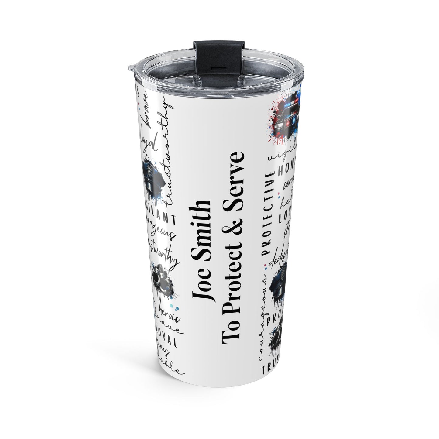 Personalized Police Officer Tumbler – Custom Name Law Enforcement Appreciation Gift