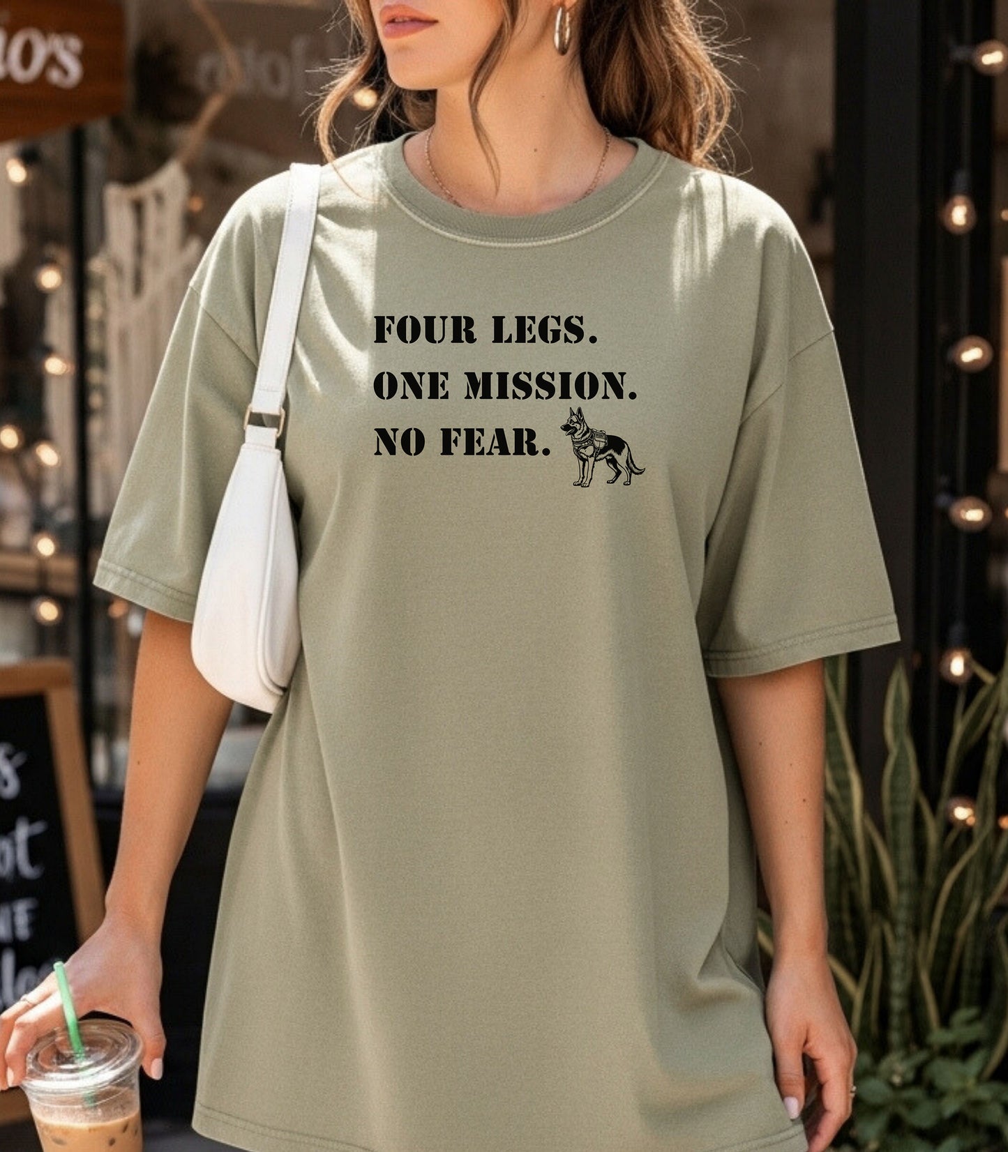K9 Unit T-Shirt, Four Legs One Mission No Fear Police Dog Handler Tribute