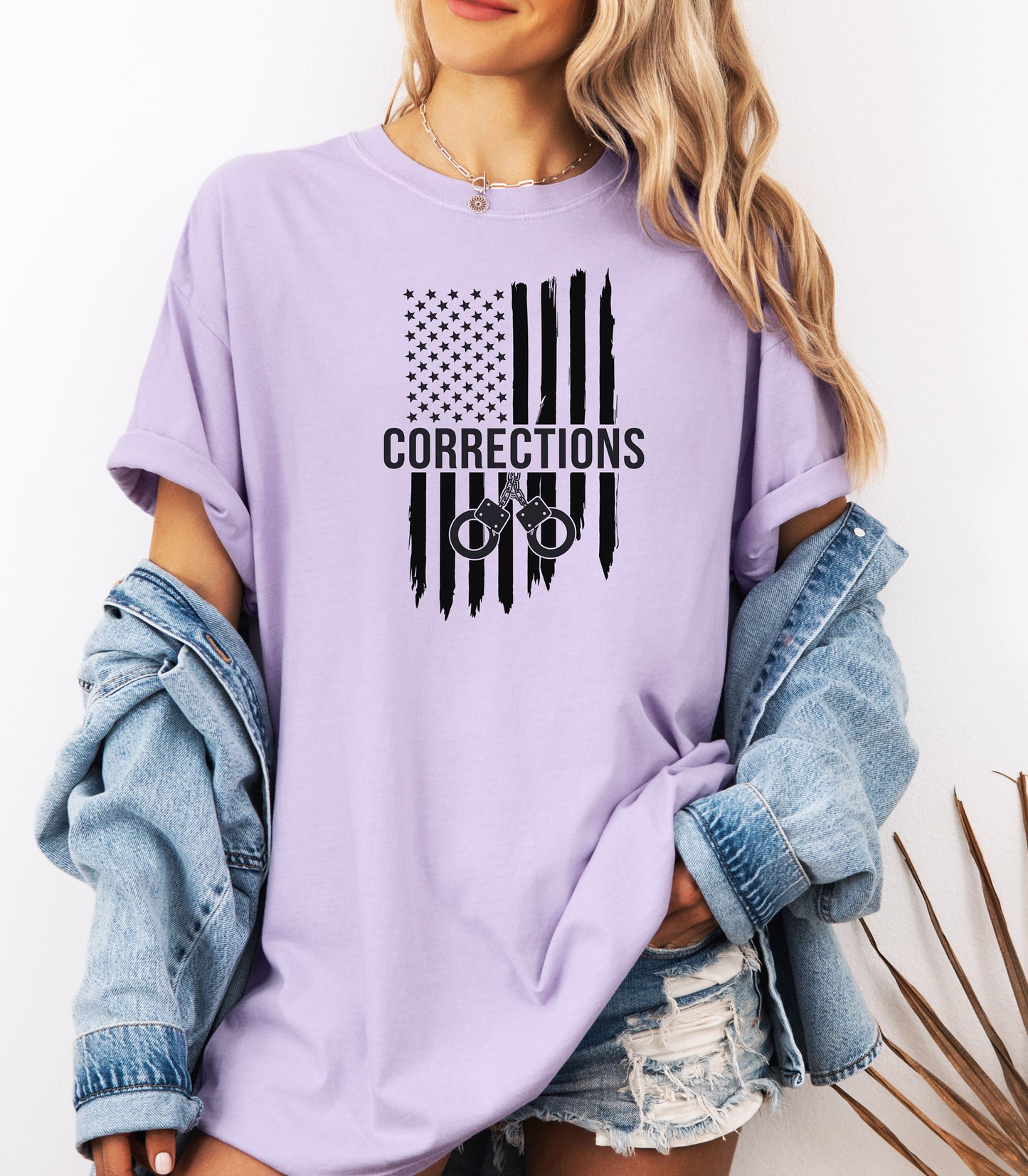 Corrections Officer American Flag T-Shirt, Prison Guard Support & Law Enforcement Pride