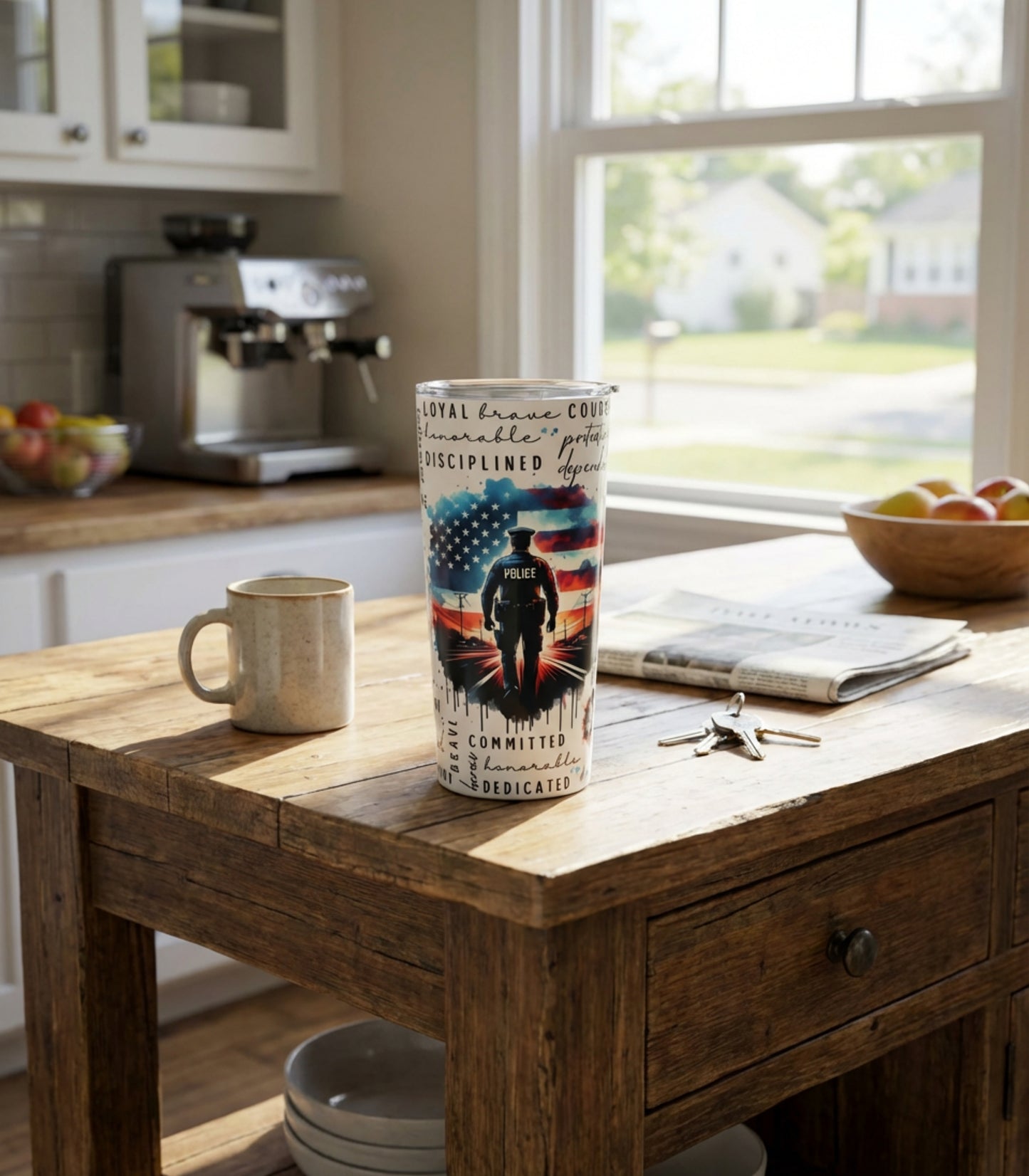 Personalized Police Officer Tumbler – Custom Name Law Enforcement Appreciation Gift