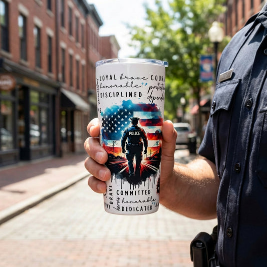Personalized Police Officer Tumbler – Custom Name Law Enforcement Appreciation Gift