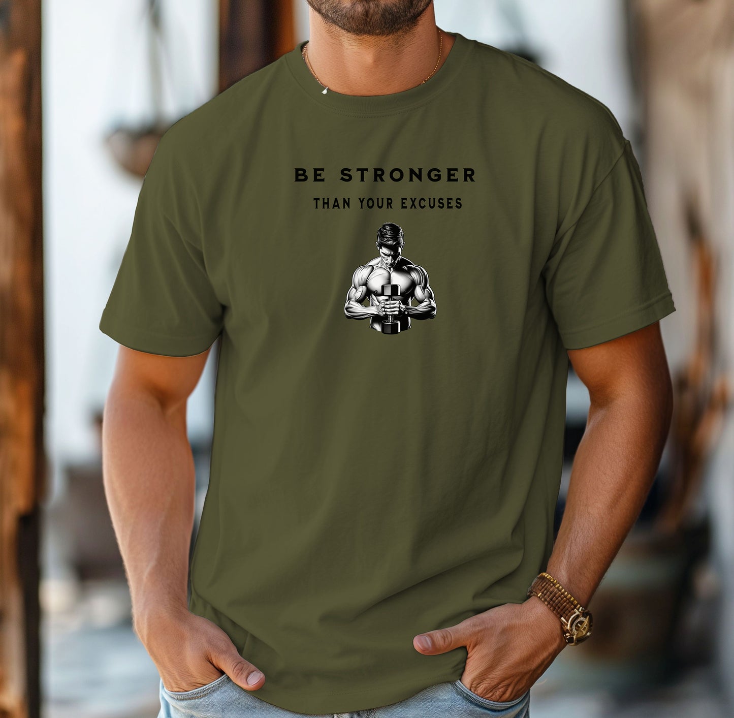 Be Stronger Than Your Excuses, Gym & Fitness Motivation Tee