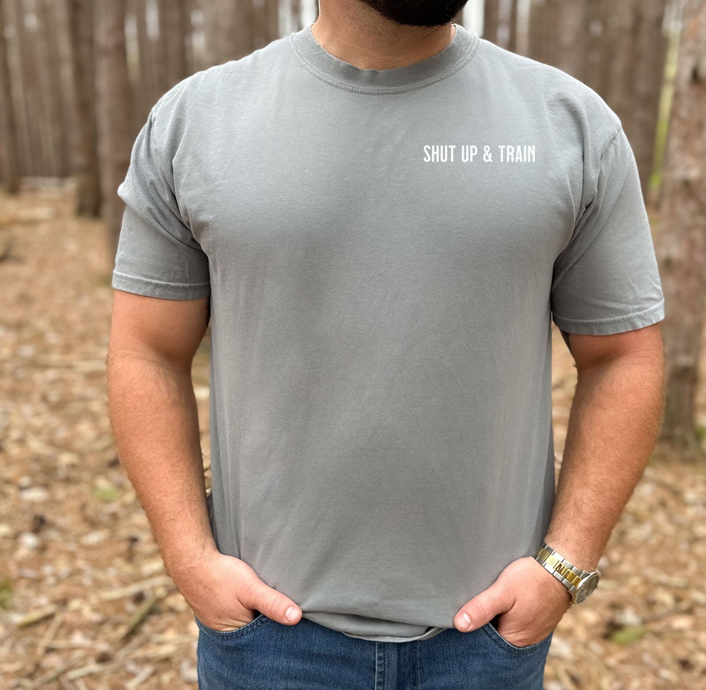 Shut Up & Train Gym T-Shirt, Hardcore Fitness Motivation Tee