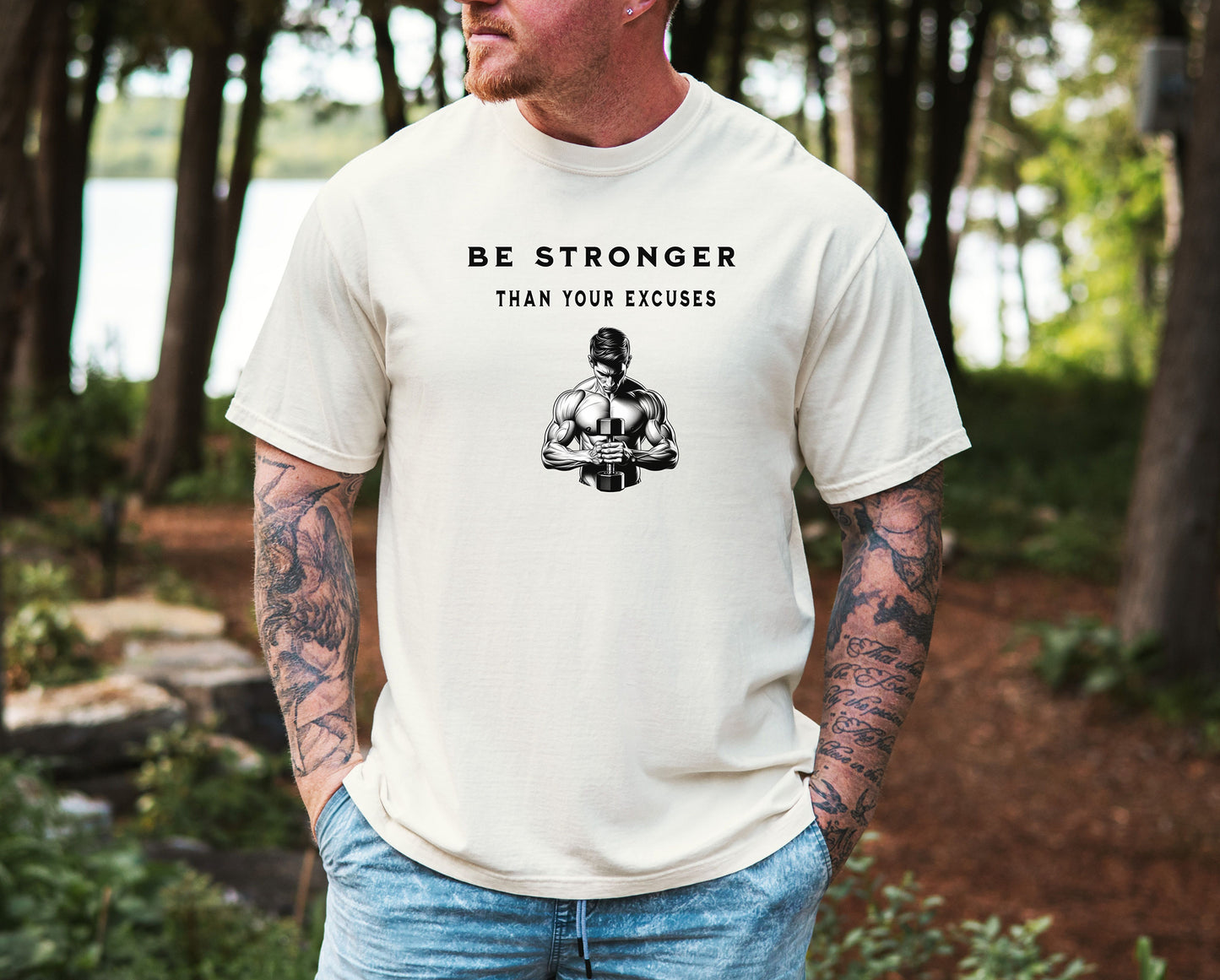 Be Stronger Than Your Excuses, Gym & Fitness Motivation Tee