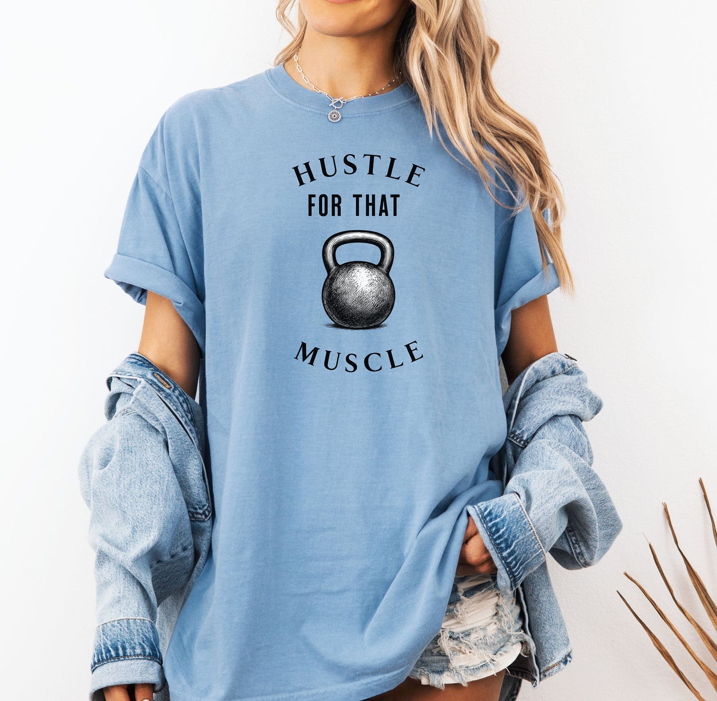 Hustle for That Muscle Kettleball T-Shirt, Motivational Gym Tee, Fitness Apparel, Workout Shirt, Personal Trainer Gift