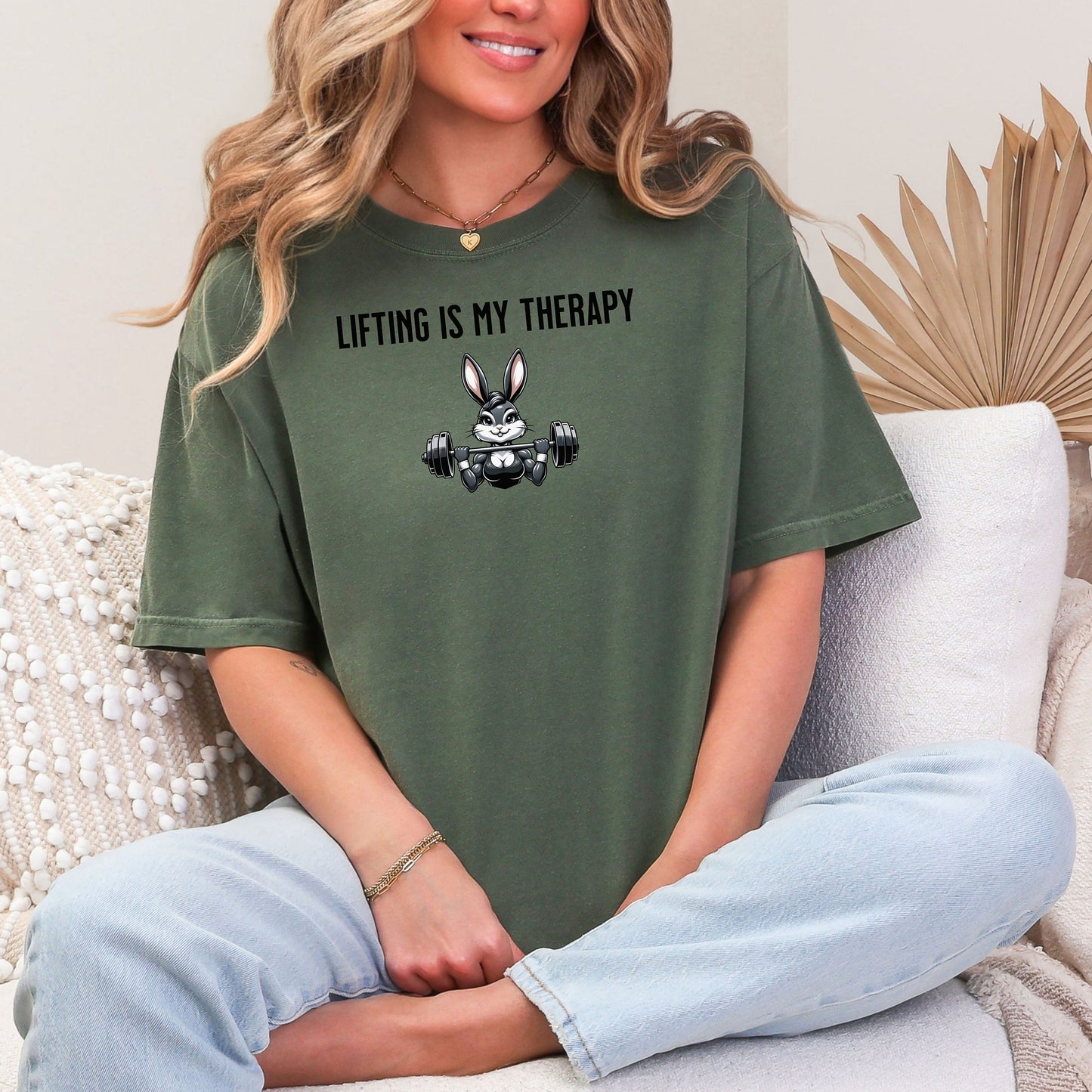 Lifting is My Therapy T-Shirt, Motivational Workout Tee, Fitness Apparel, Female Bodybuilder Tee