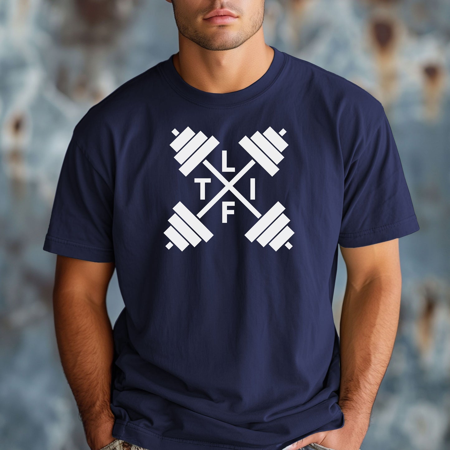 L-I-F-T Gym T-Shirt, Barbell Strength Training Fitness Tee