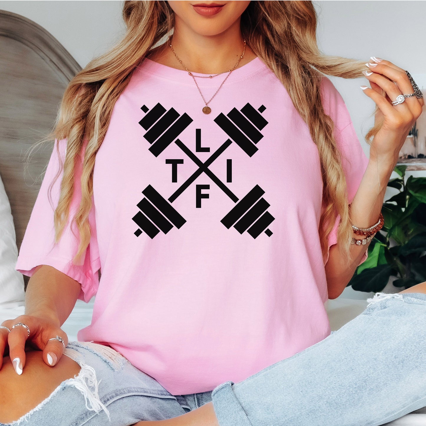 L-I-F-T Gym T-Shirt, Barbell Strength Training Fitness Tee