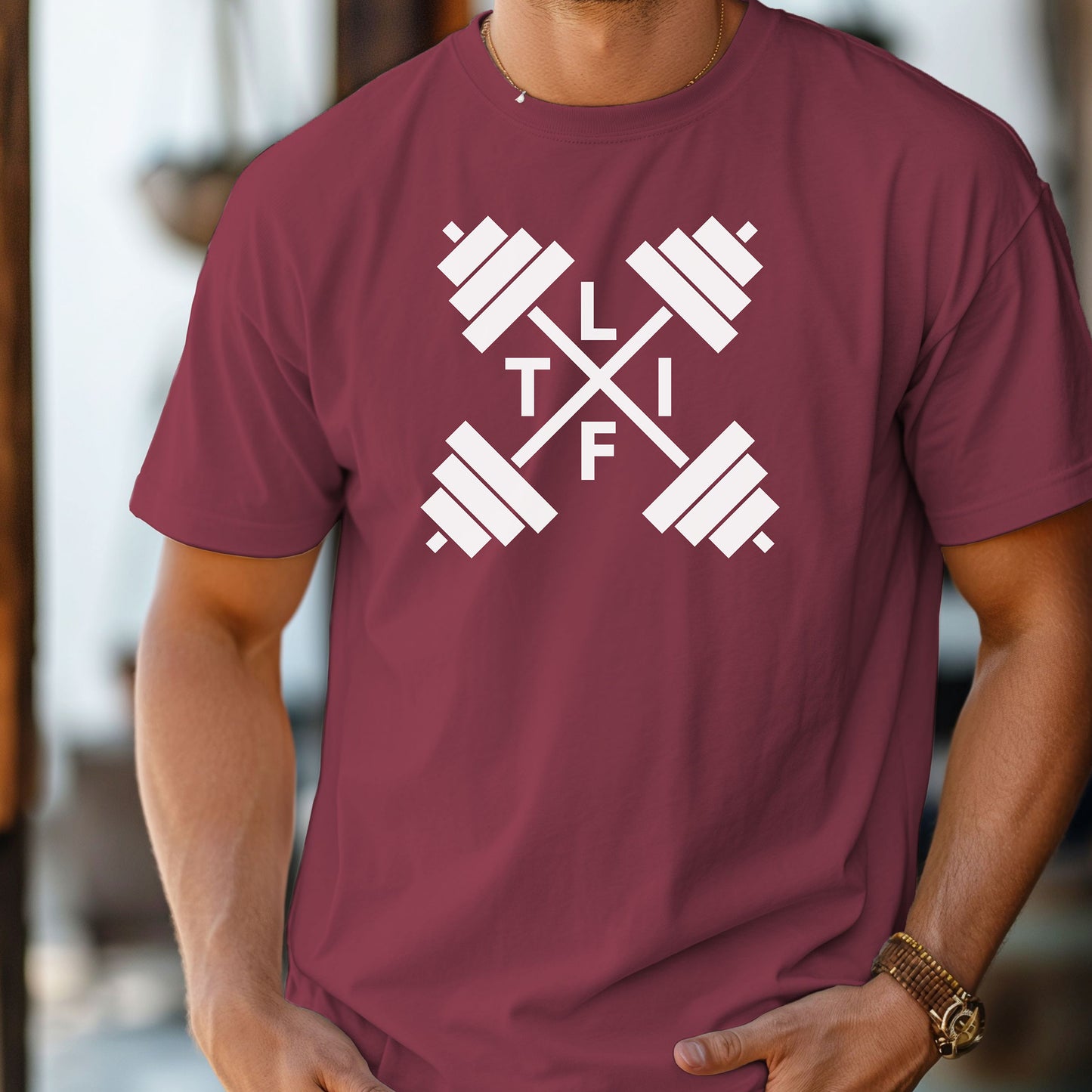 L-I-F-T Gym T-Shirt, Barbell Strength Training Fitness Tee