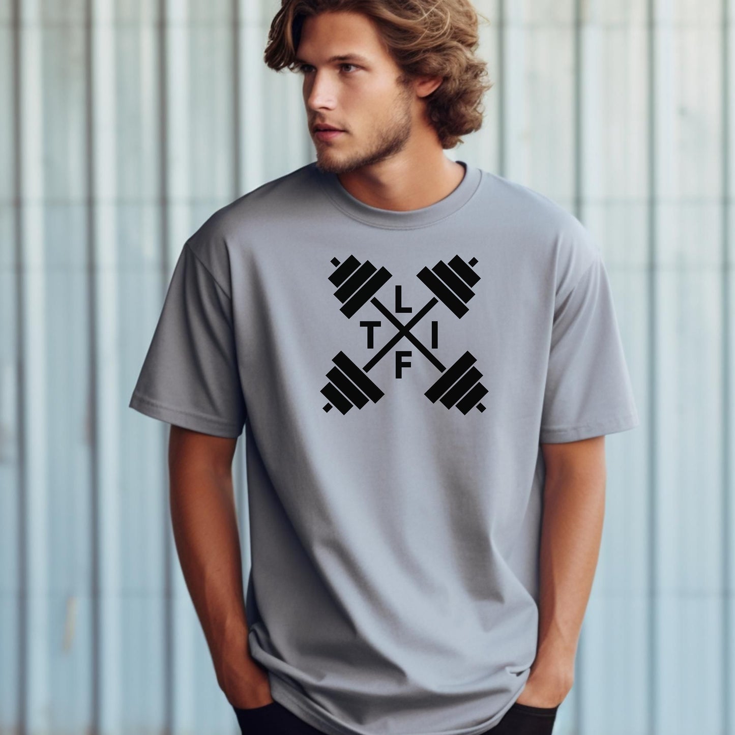 L-I-F-T Gym T-Shirt, Barbell Strength Training Fitness Tee