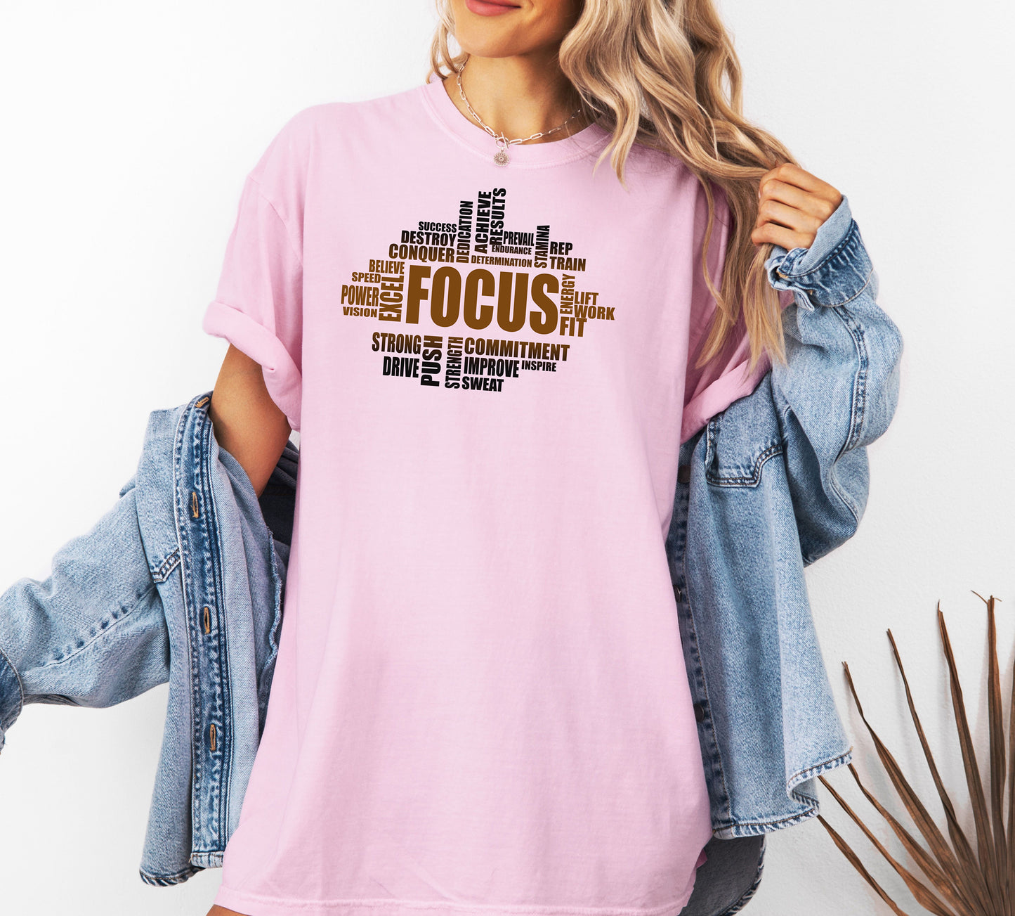 FOCUS Gym Motivation T-Shirt, Strength Training Fitness Tee