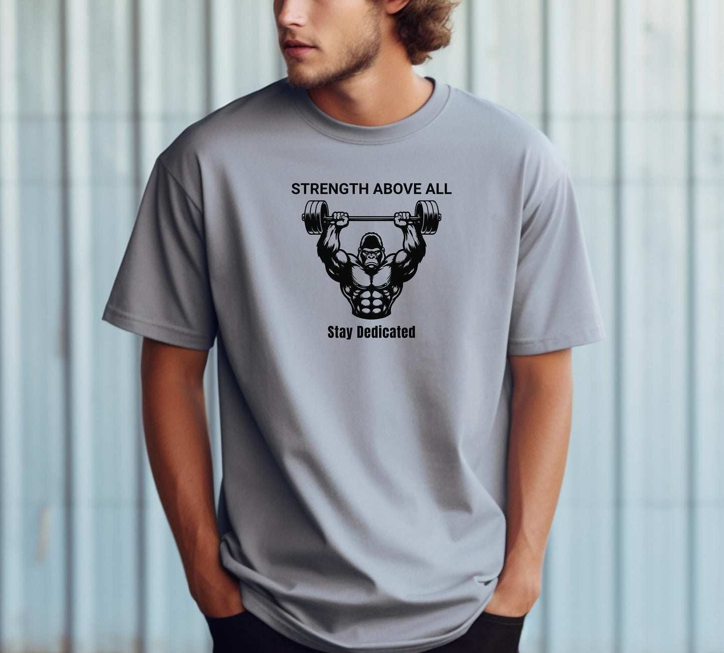 Strength Above All T-Shirt, Gorilla Strength Weightlifting Te, Heavy Lift Gym Shirt