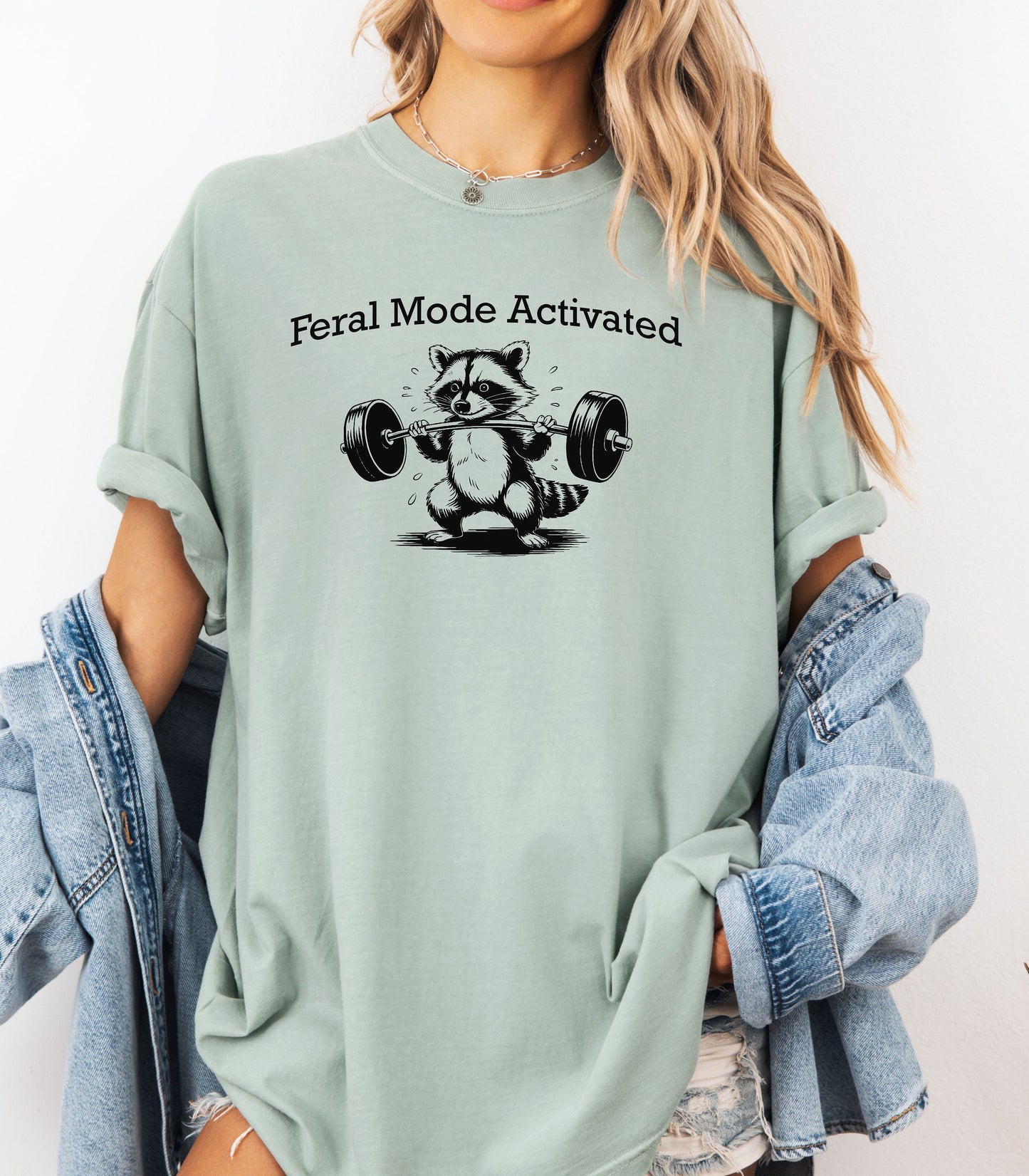Feral Mode Activated T-Shirt, Funny Raccoon Workout Shirt