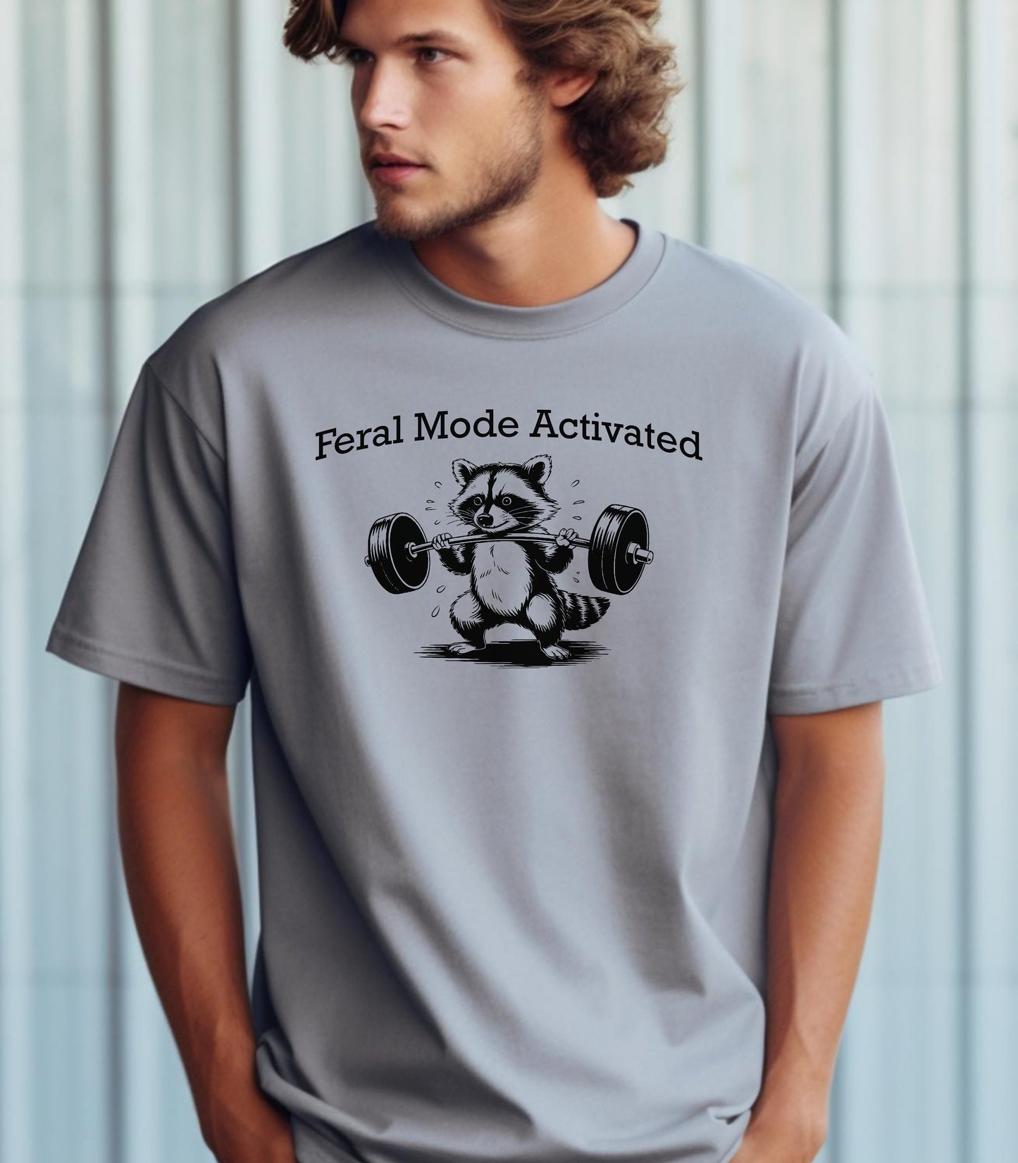 Feral Mode Activated T-Shirt, Funny Raccoon Workout Shirt