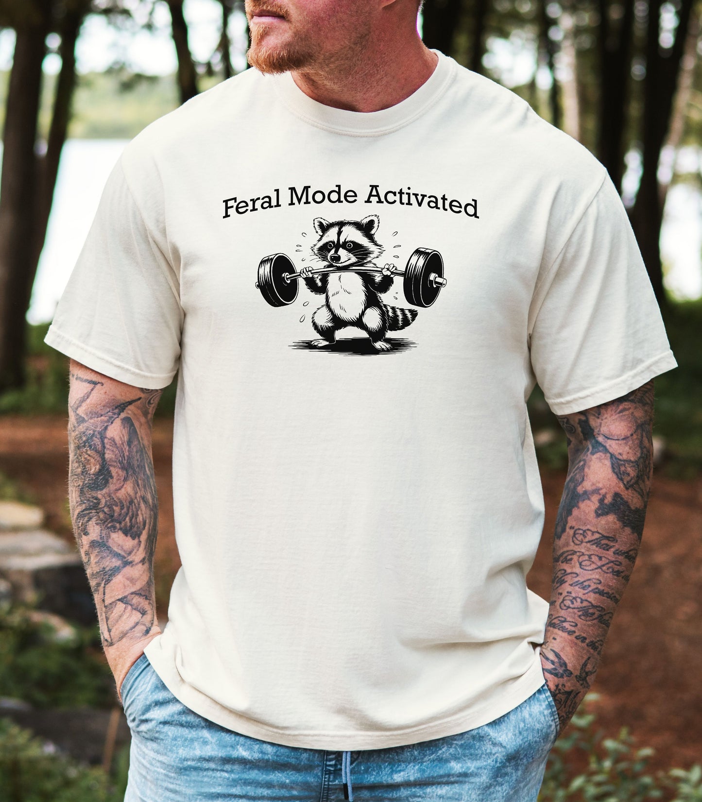 Feral Mode Activated T-Shirt, Funny Raccoon Workout Shirt