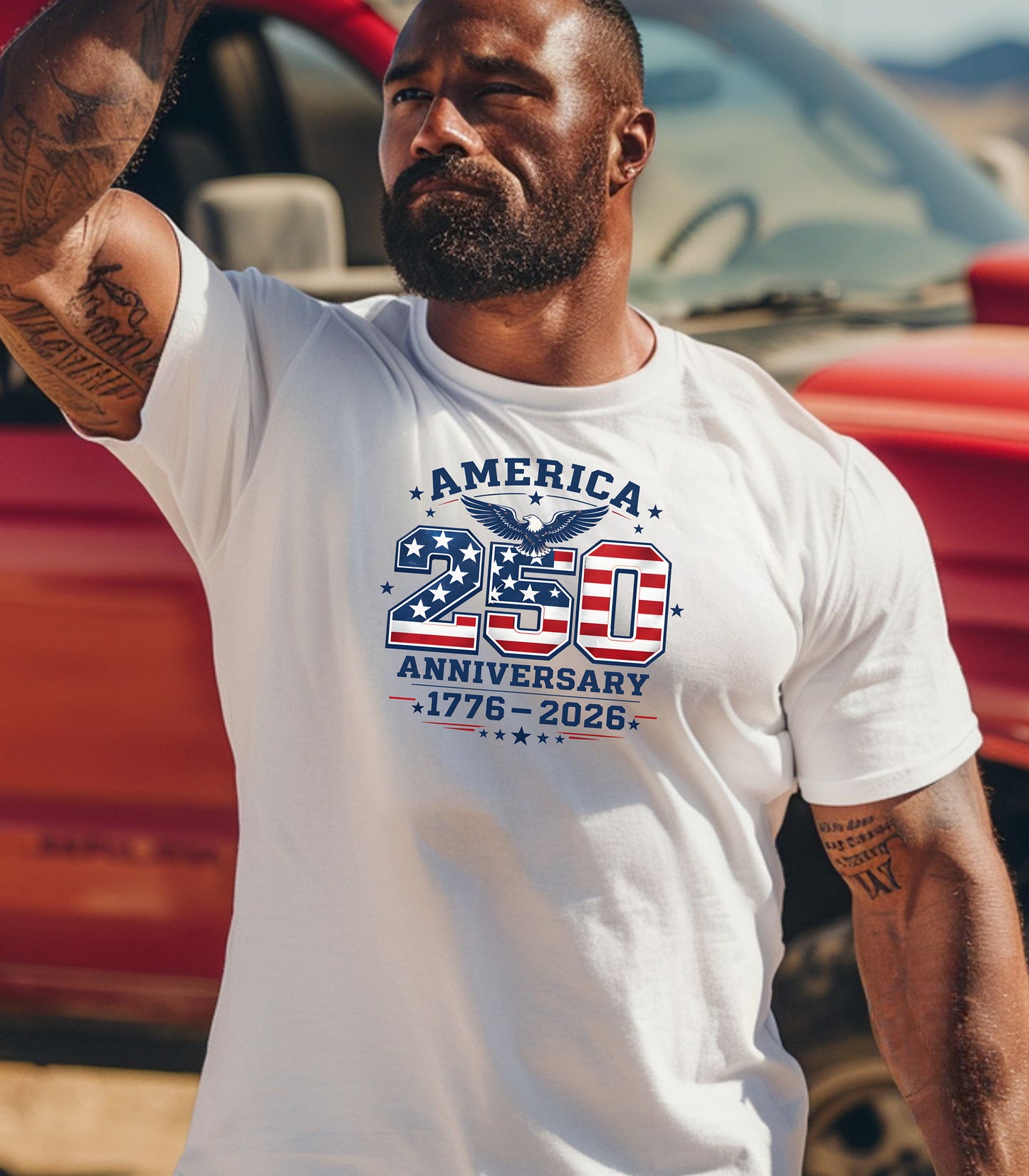 America 250 Anniversary T-shirt, 1776-2026 Patriotic Flag Design