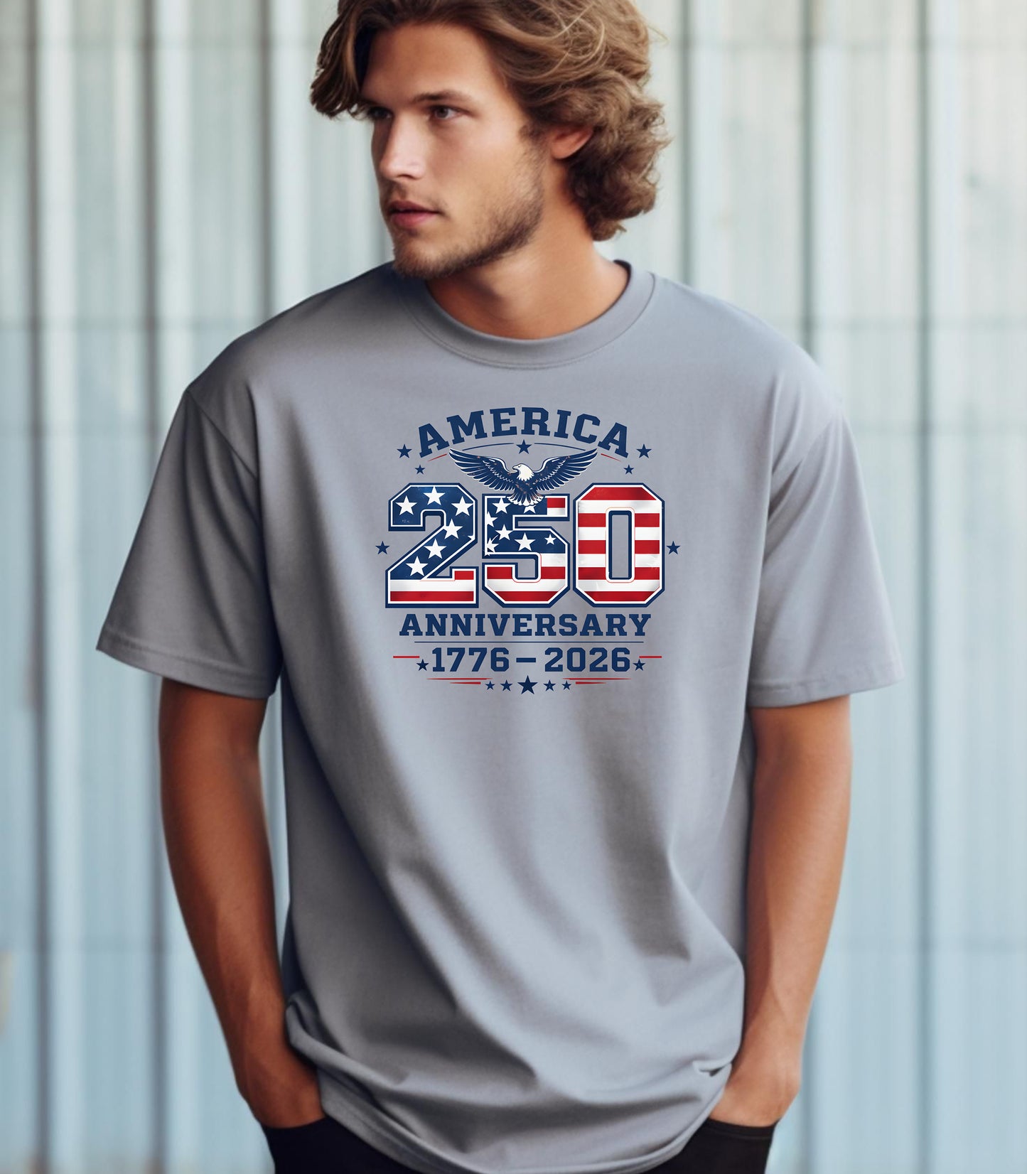 America 250 Anniversary T-shirt, 1776-2026 Patriotic Flag Design