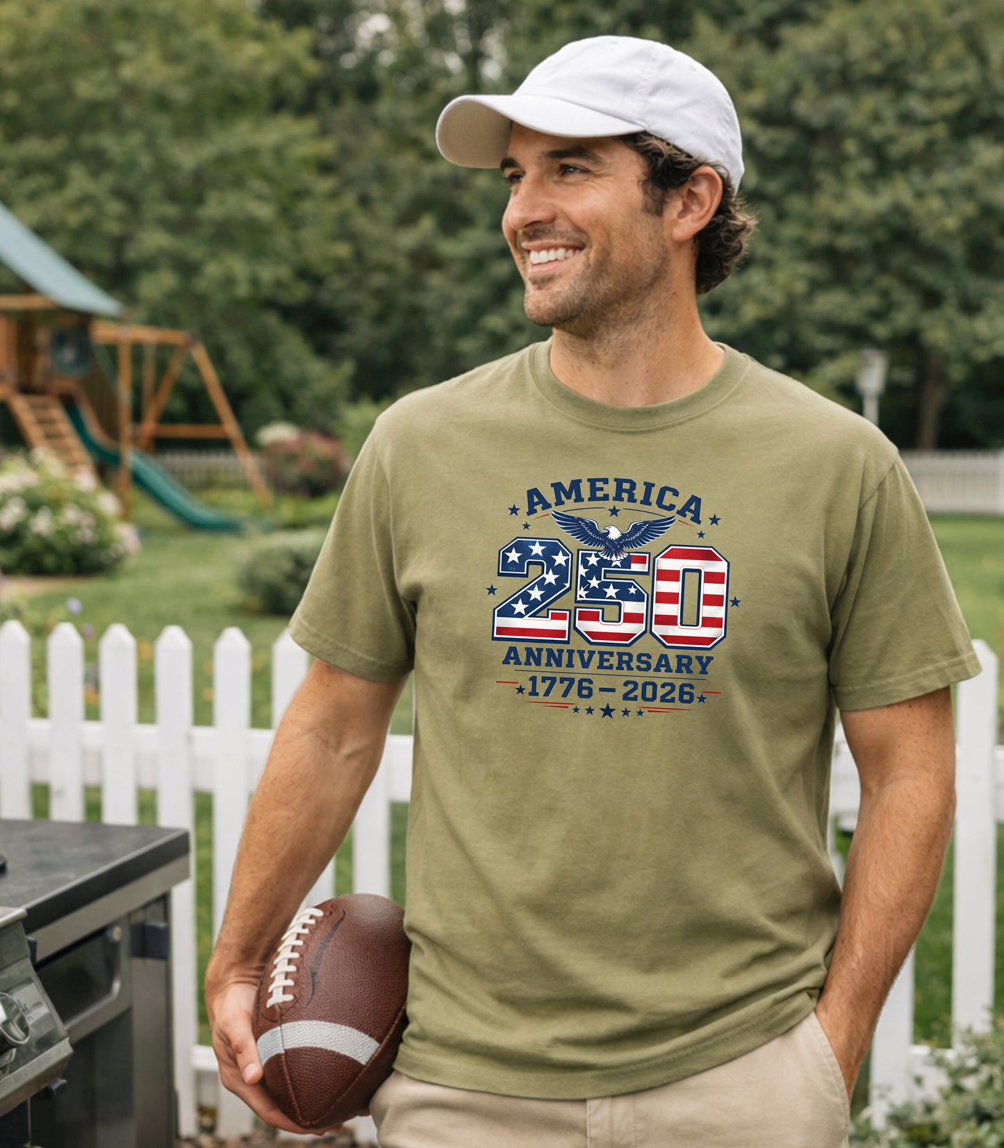 America 250 Anniversary T-shirt, 1776-2026 Patriotic Flag Design
