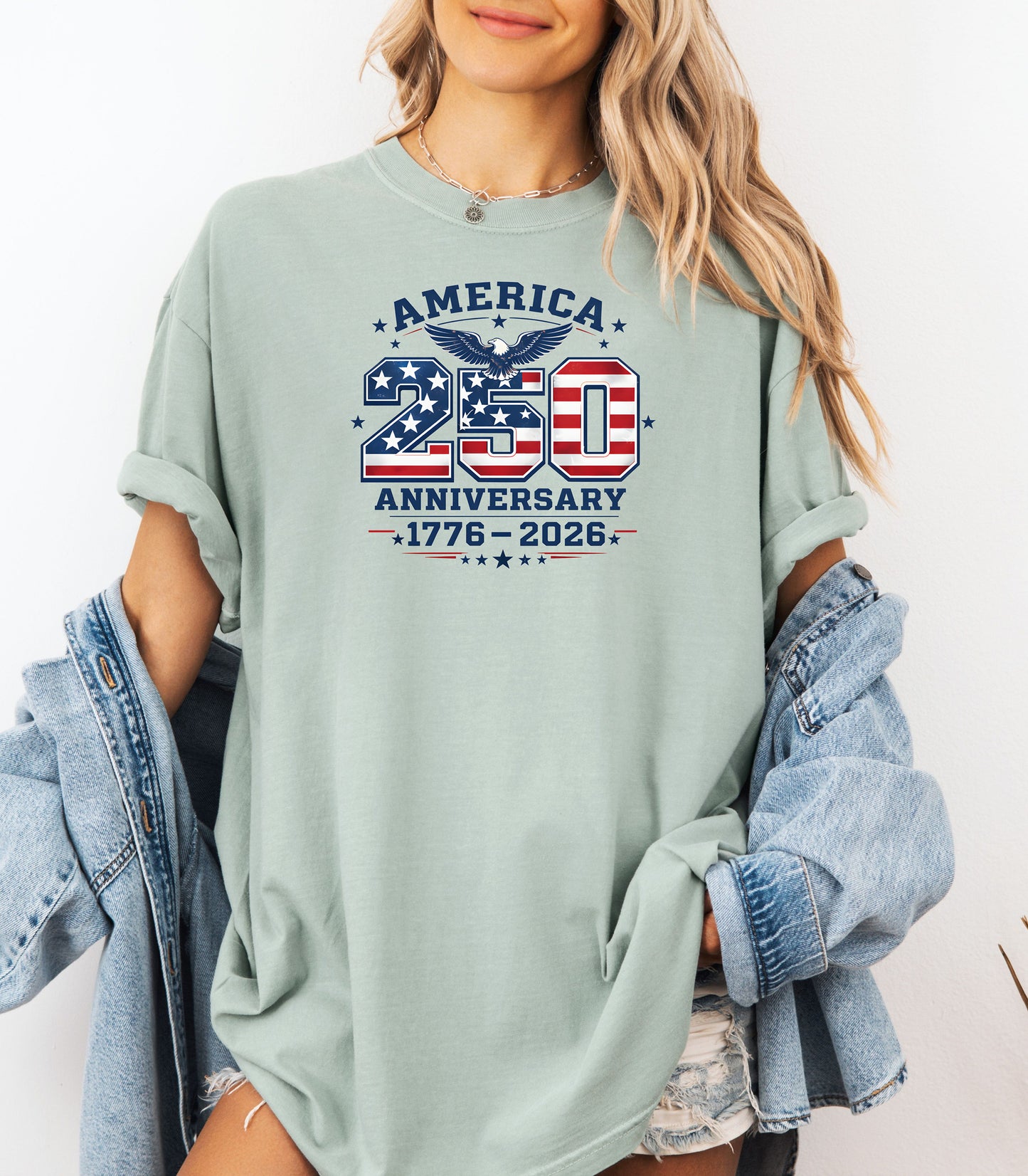 America 250 Anniversary T-shirt, 1776-2026 Patriotic Flag Design