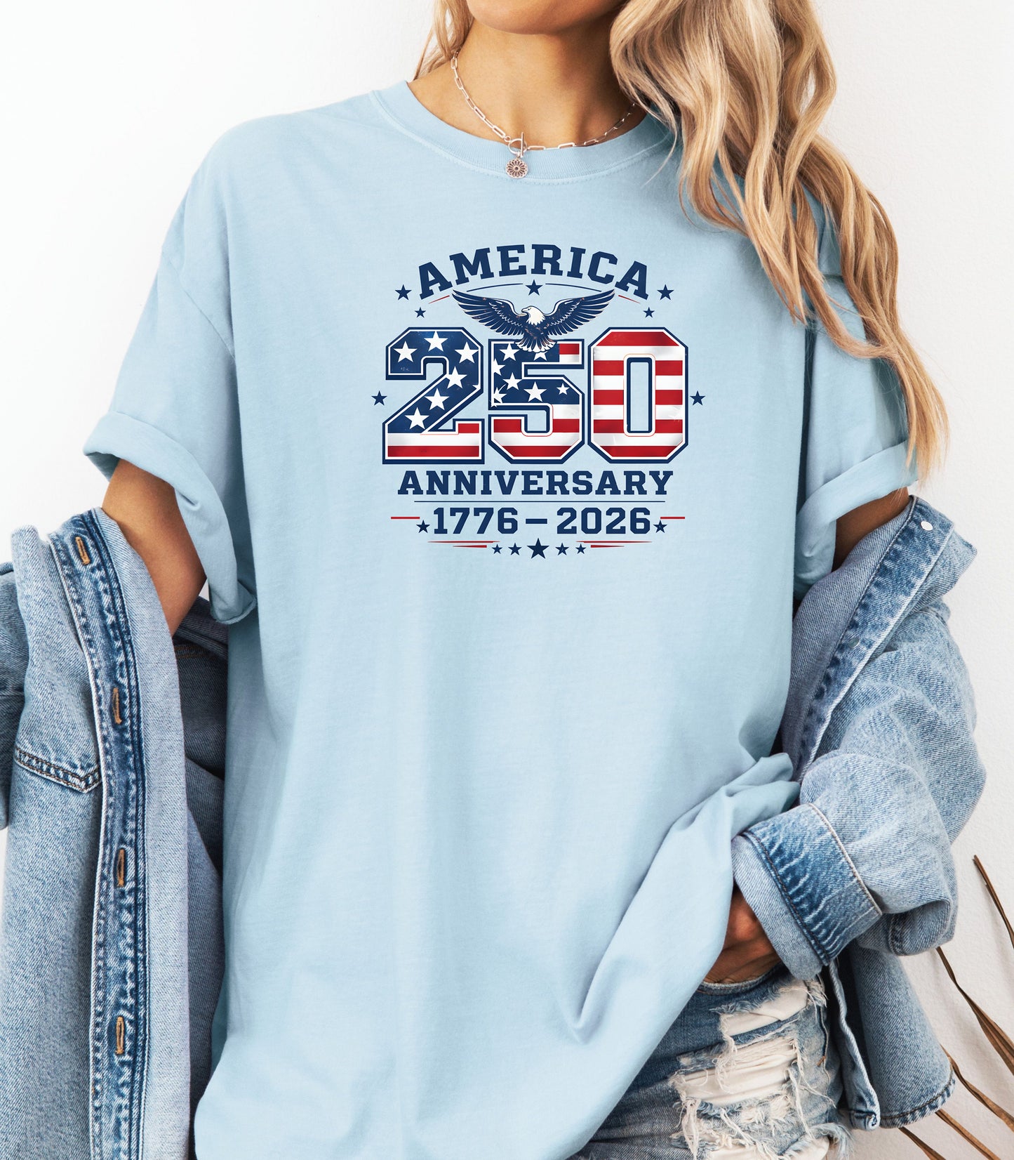 America 250 Anniversary T-shirt, 1776-2026 Patriotic Flag Design