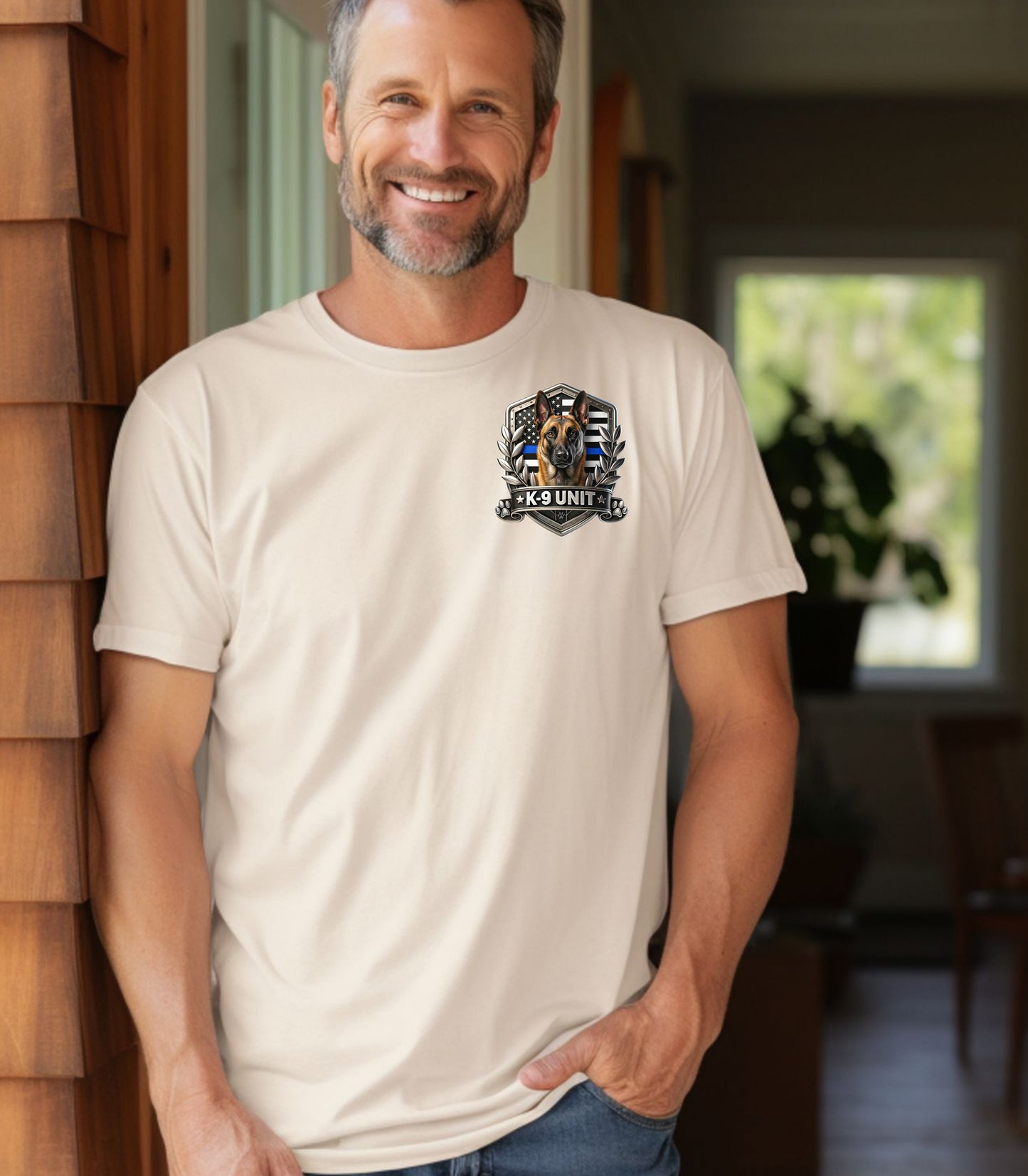 K-9 Unit Shield T-Shirt, Police K9 Patriotic, Law Enforcement Shirt