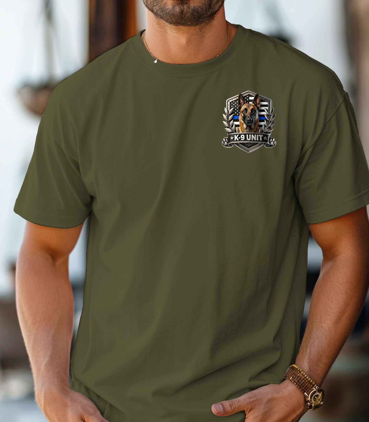 K-9 Unit Shield T-Shirt, Police K9 Patriotic, Law Enforcement Shirt