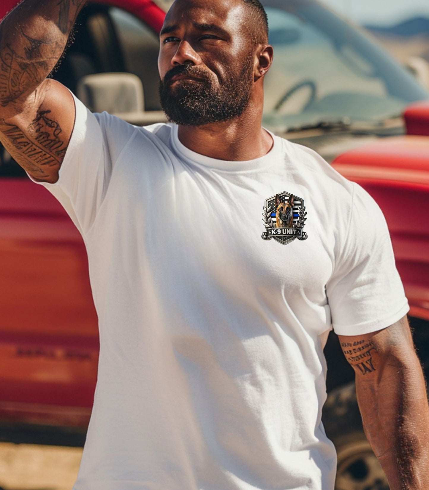 K-9 Unit Shield T-Shirt, Police K9 Patriotic, Law Enforcement Shirt