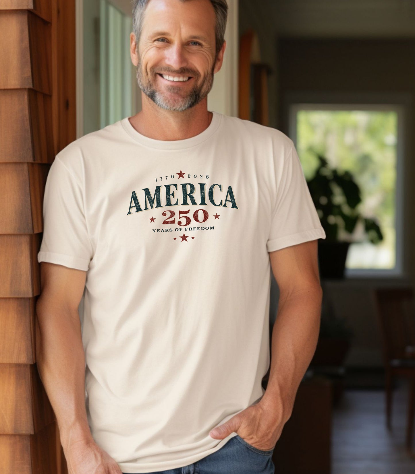 America 250 vintage patriotic logo T-shirt, Independence Anniversary Tee