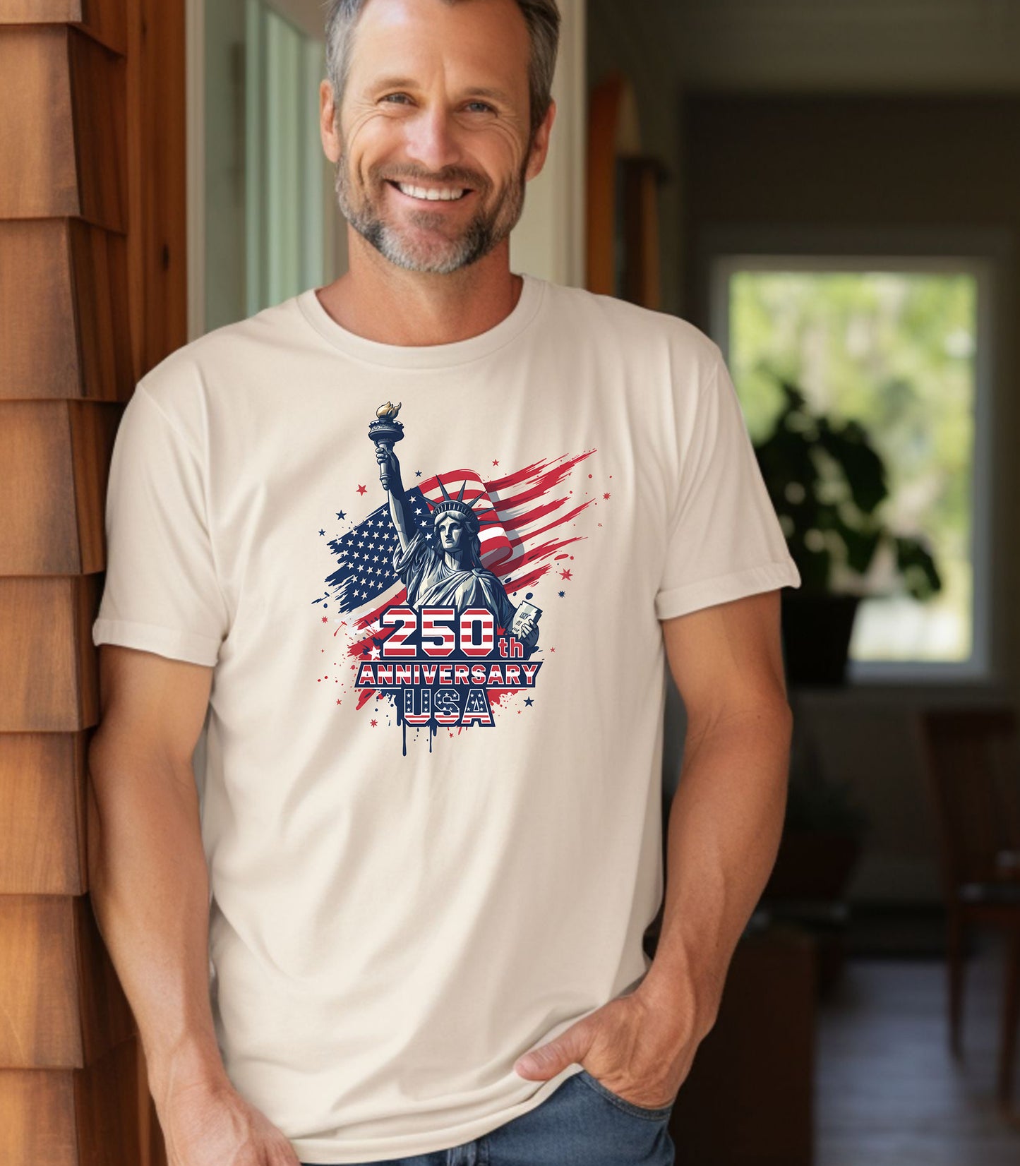 Statue of Liberty 250th Anniversary T-shirt | American Flag Graphic
