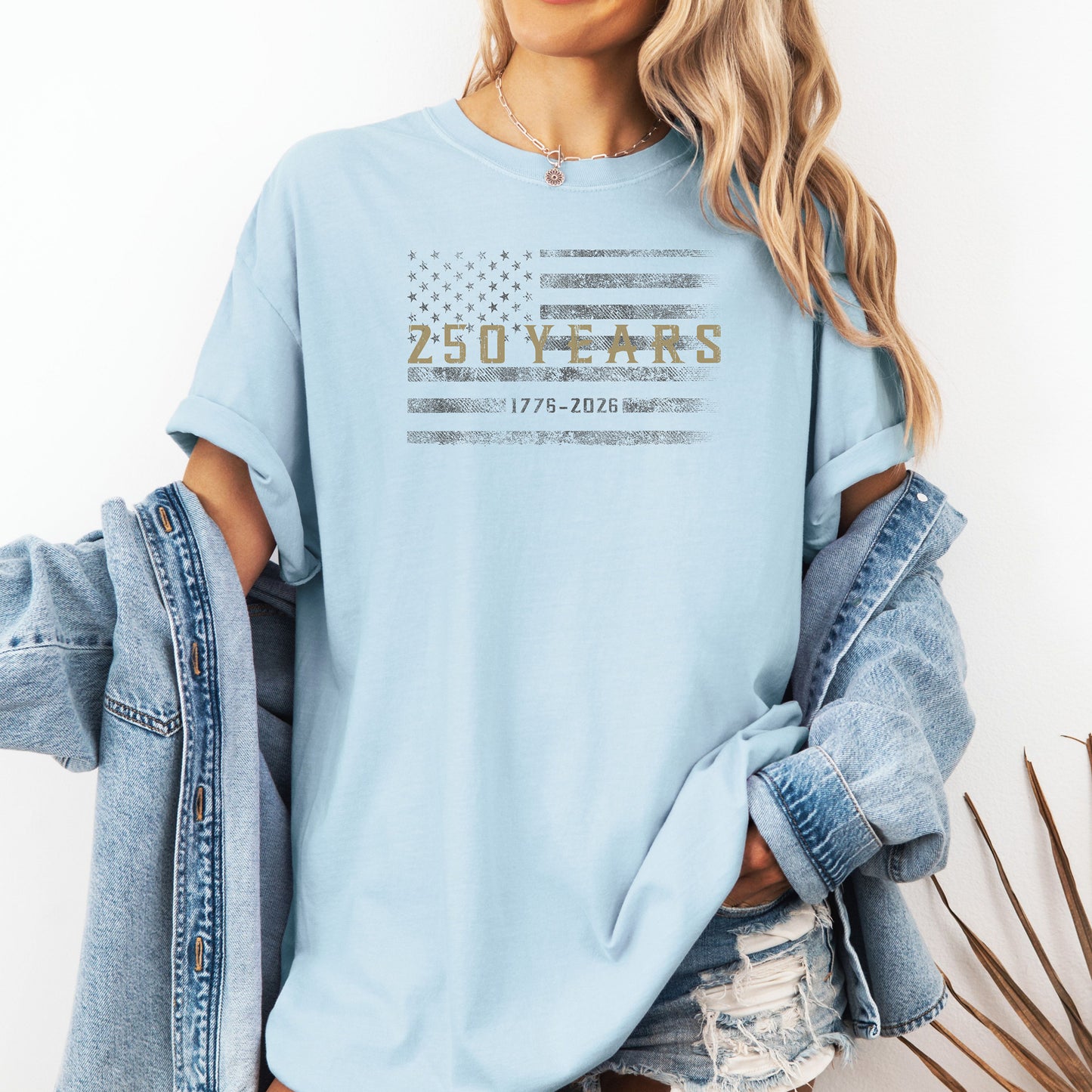 250 Years Flag Graphic T-Shirt, Distressed American Flag, Anniversary Tee