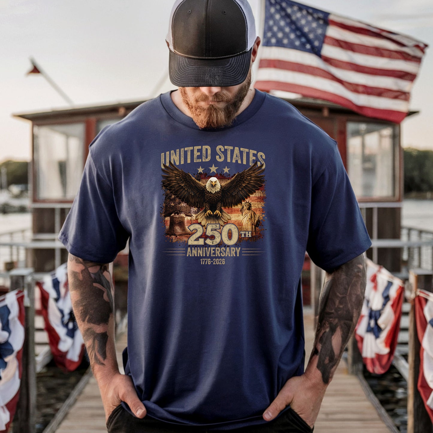 United States 250th Anniversary Eagle T-shirt, Independence America Patriotic Shirt