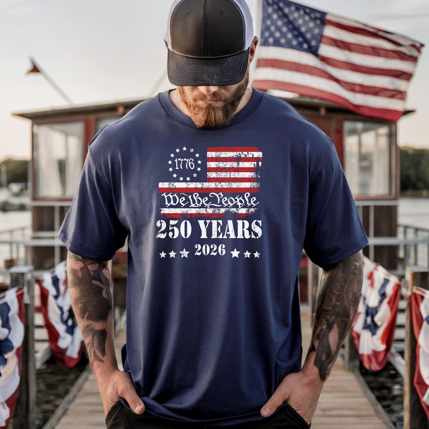 We the People 250 Years 1776-2026 T-Shirt, American Flag Independence 250th