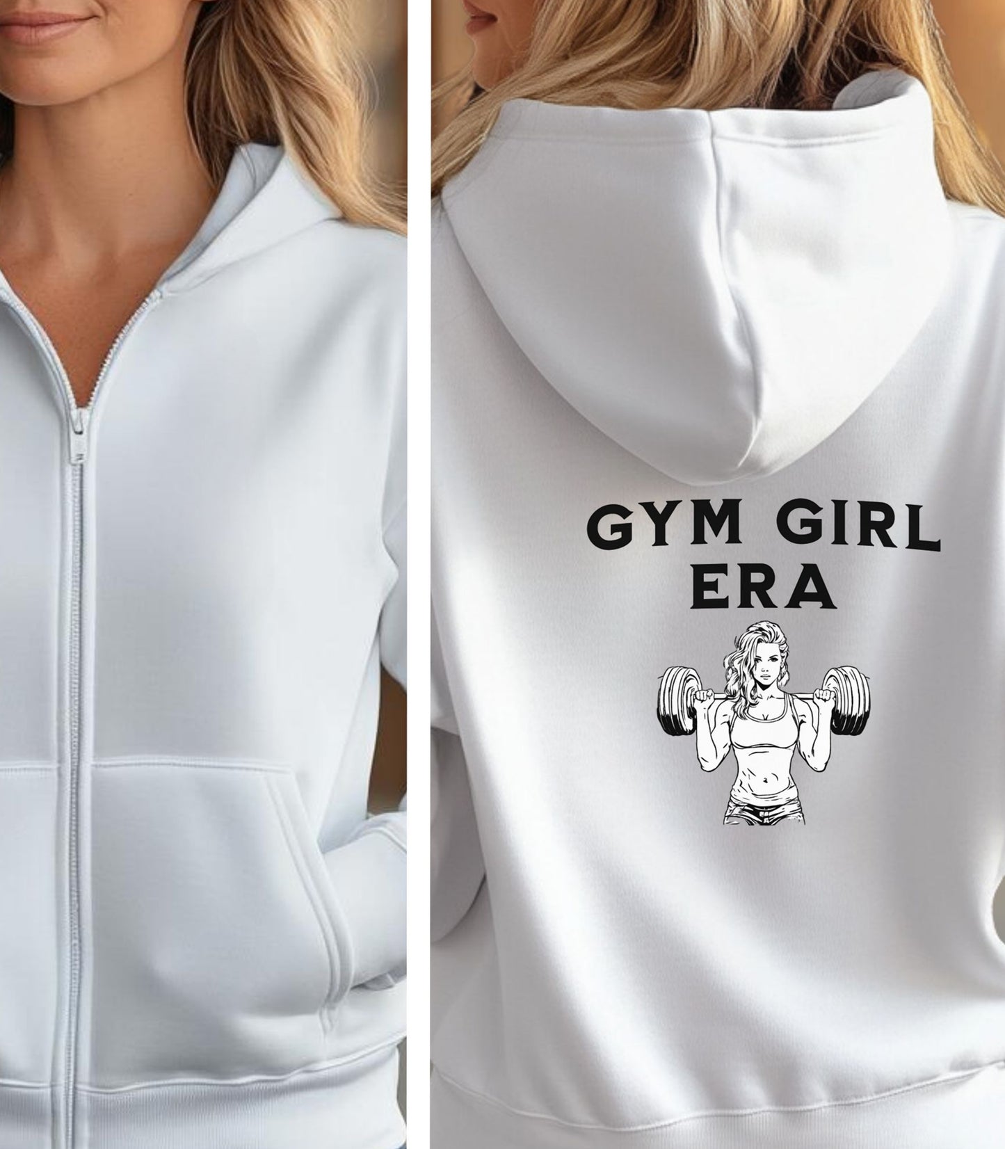 Gym Girl Era Back Print Hoodie, Women’s Weightlifting Gym Hoodie