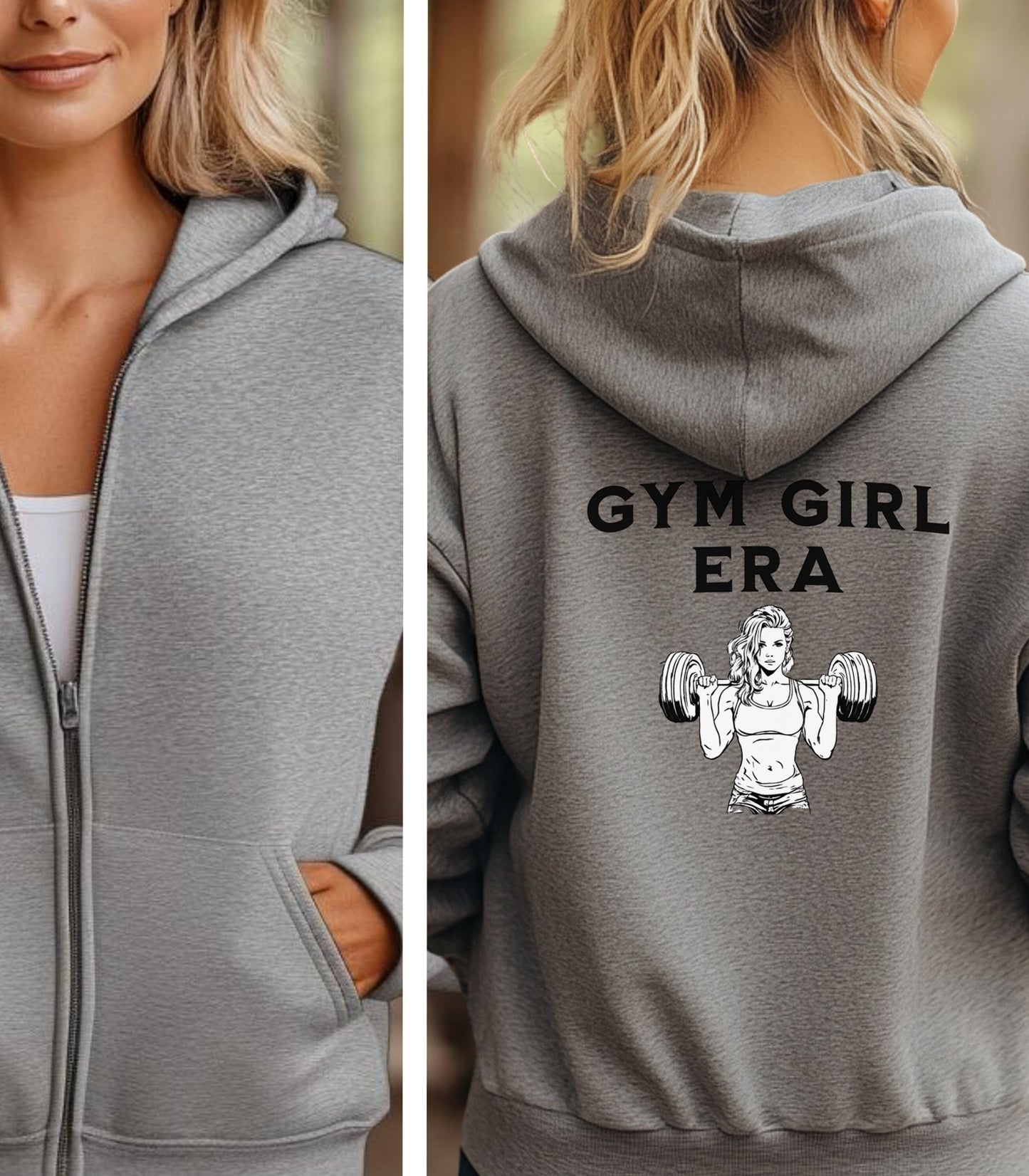Gym Girl Era Back Print Hoodie, Women’s Weightlifting Gym Hoodie