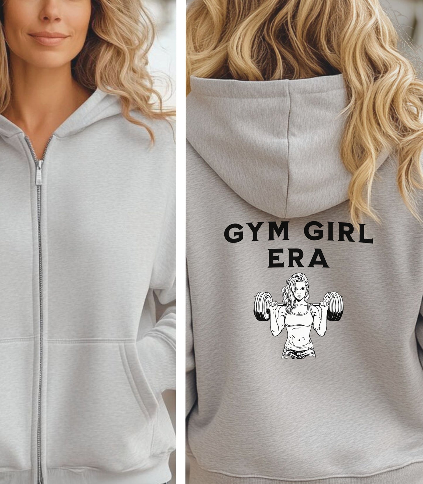 Gym Girl Era Back Print Hoodie, Women’s Weightlifting Gym Hoodie