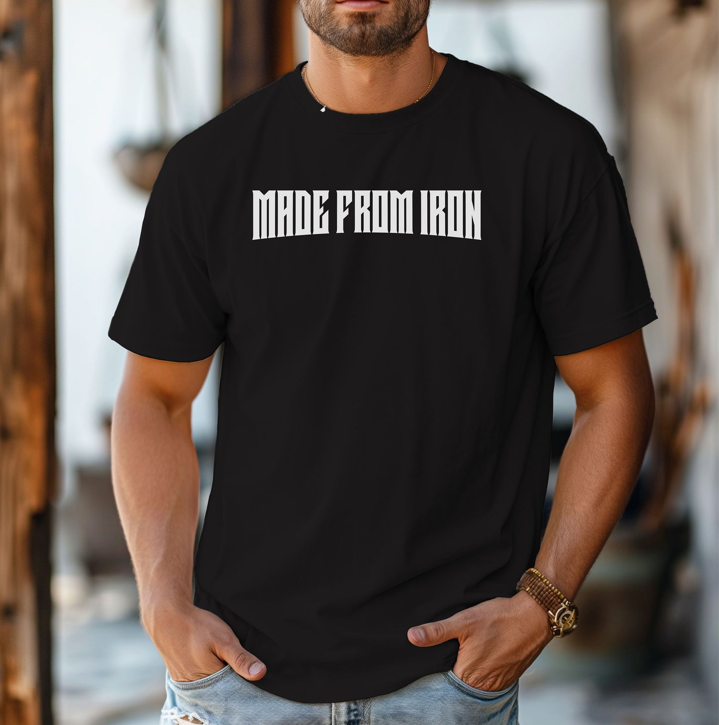 Made From Iron T-Shirt, Strength Training Fitness Tee