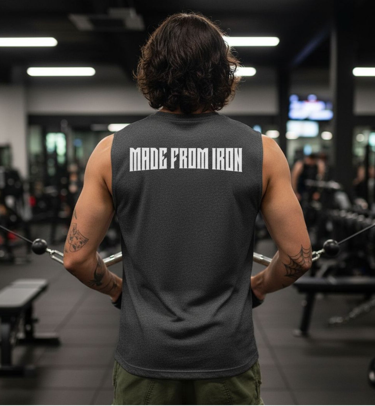 Made From Iron Gym T-Shirt, Hardcore Weightlifting Shirt