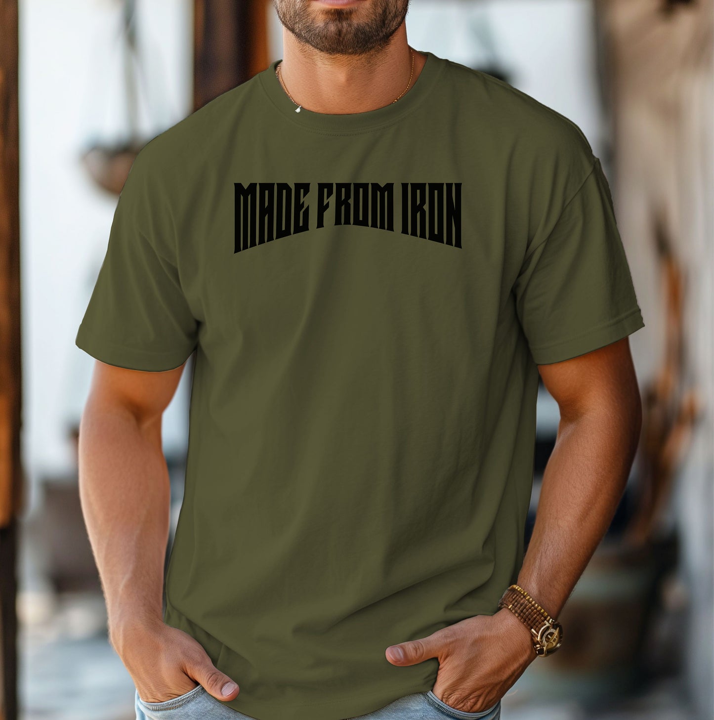 Made From Iron T-Shirt, Strength Training Fitness Tee