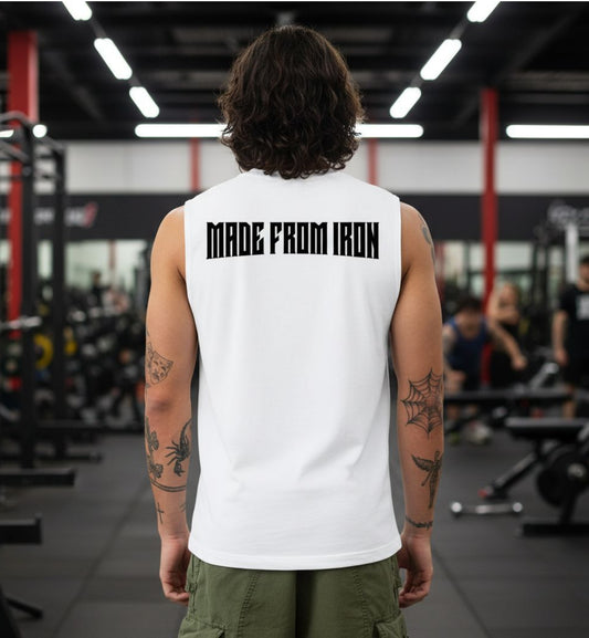 Made From Iron Gym T-Shirt, Hardcore Weightlifting Shirt