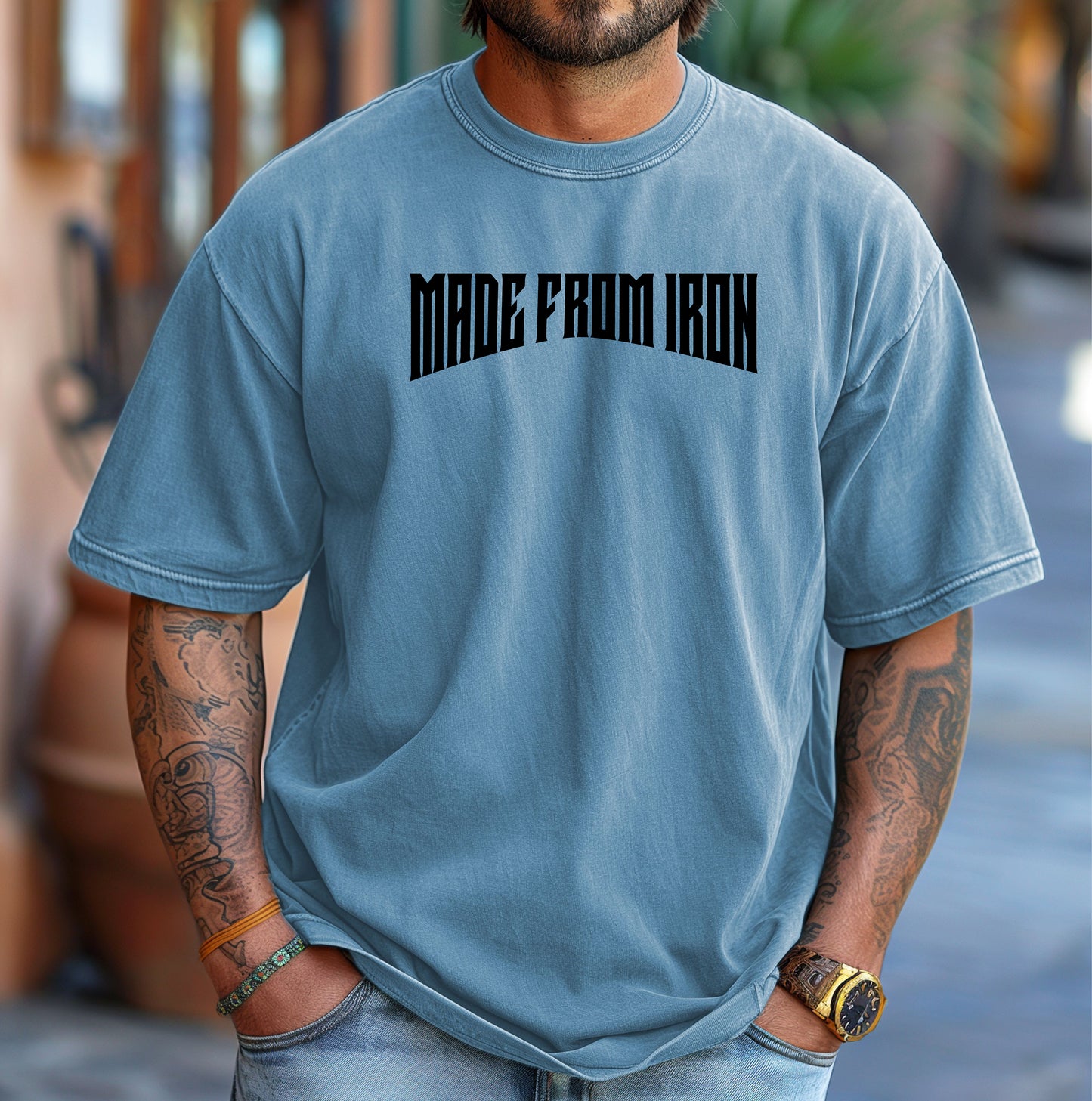 Made From Iron T-Shirt, Strength Training Fitness Tee