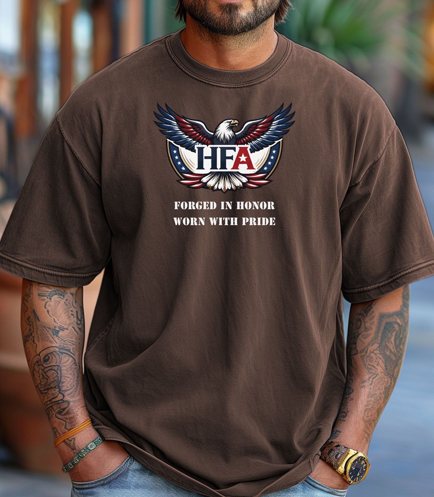 Hero Forge Apparel T-Shirt, Forged in Honor, Worn with Pride