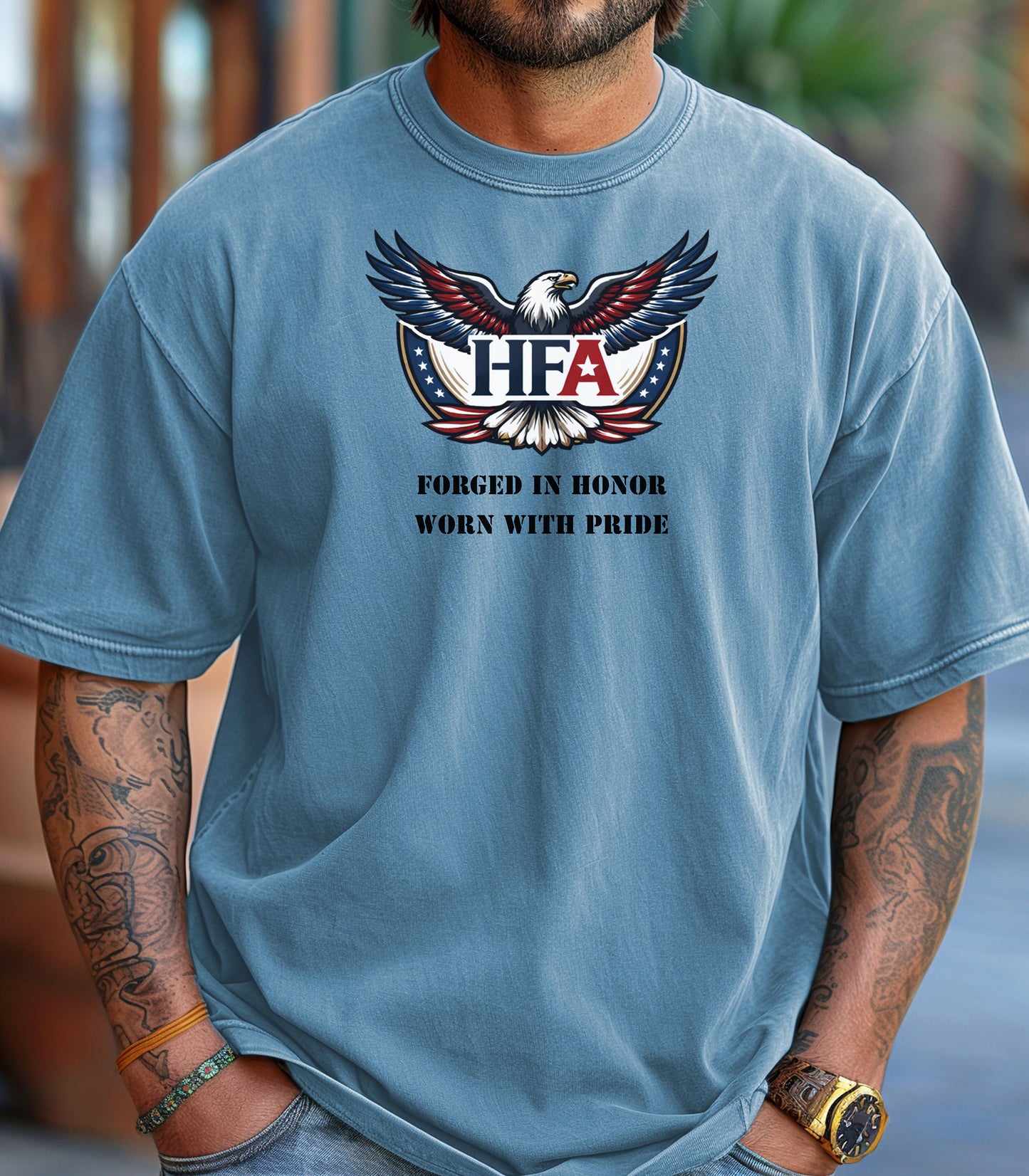 Hero Forge Apparel T-Shirt, Forged in Honor, Worn with Pride